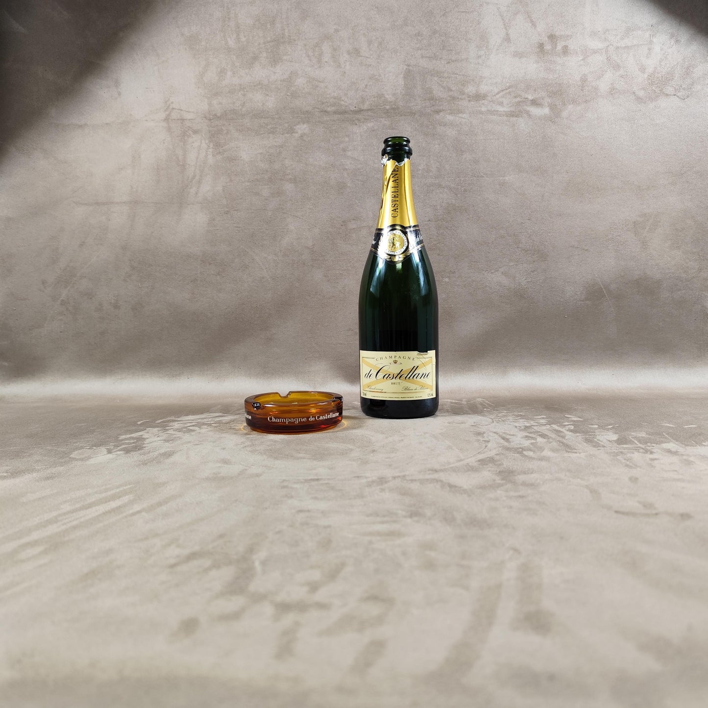 Cendrier Publicitaire Champagne De Castelanne en verre Made in France Vintage 1970
