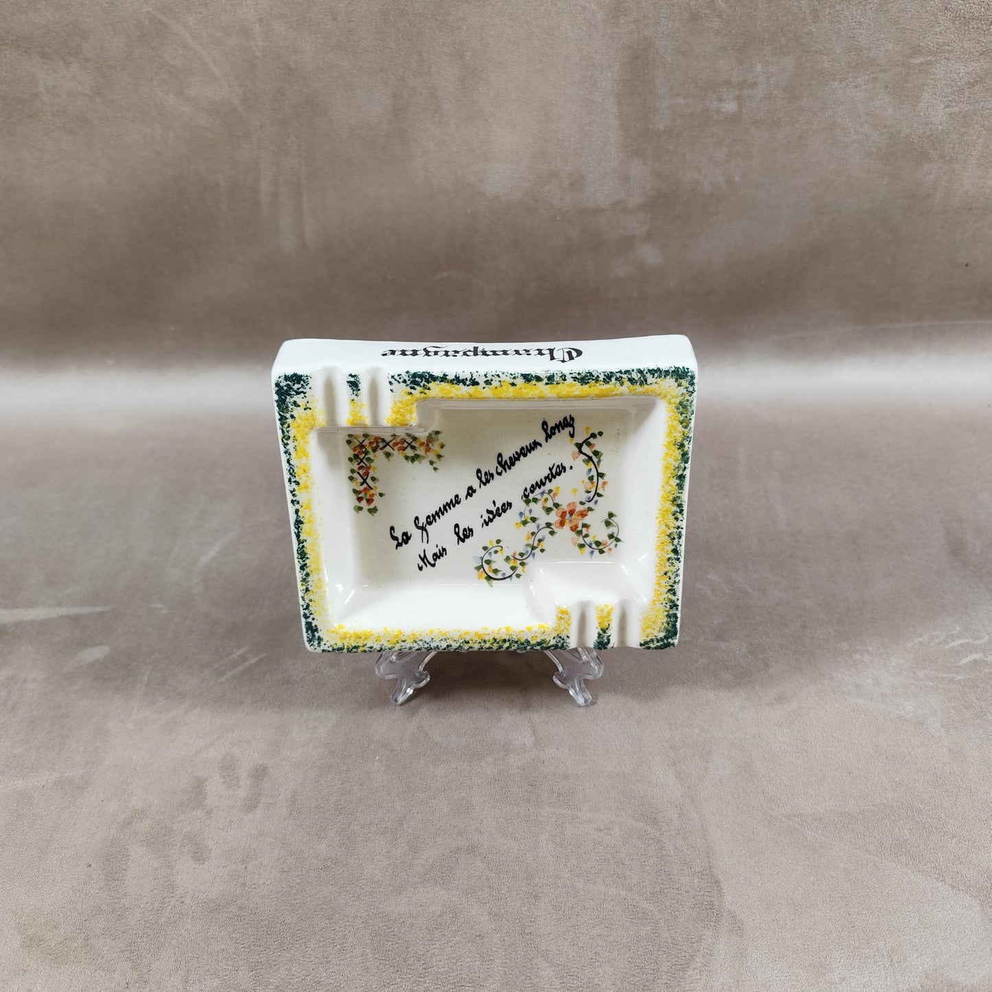 Cendrier Publicitaire Champagne Palmer en faience Made in France Vintage 1970