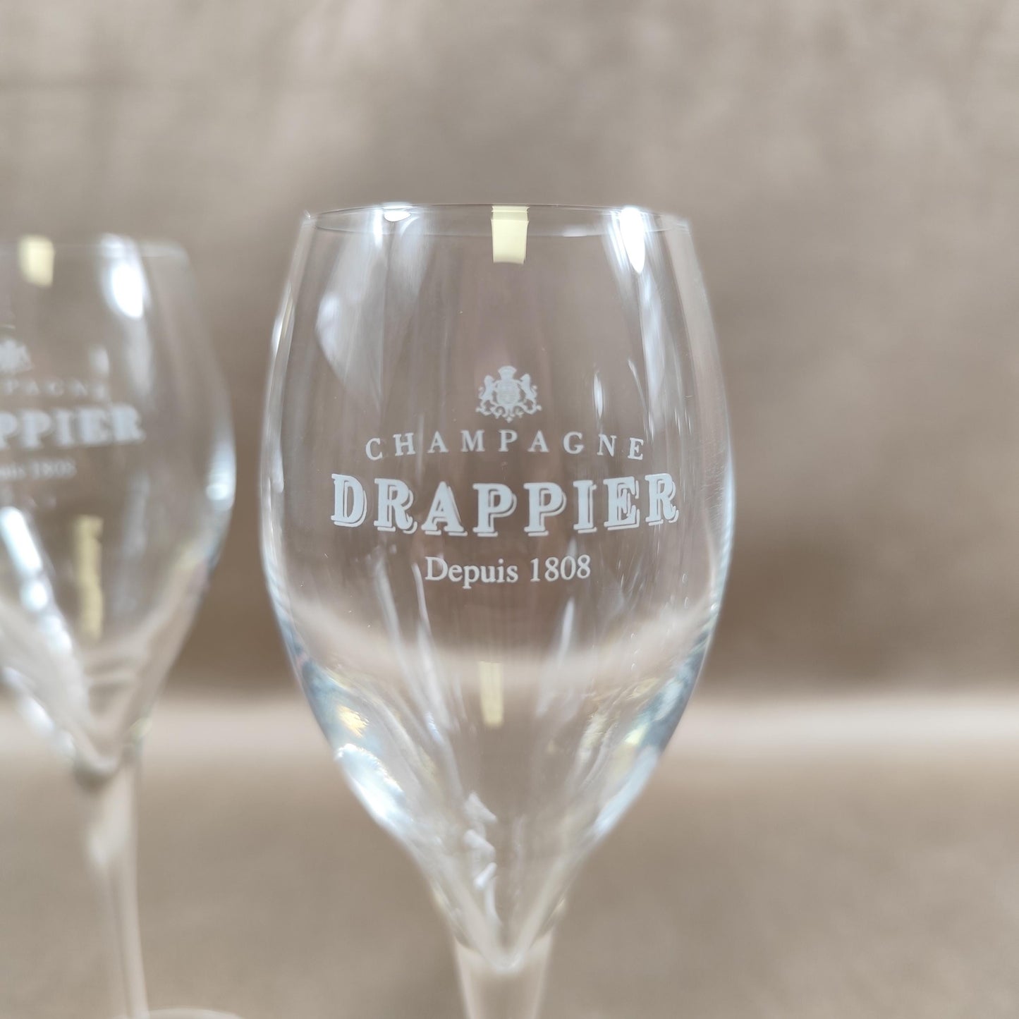 Lot de 6 flutes Champagne Drappier Made in France Vintage 1980