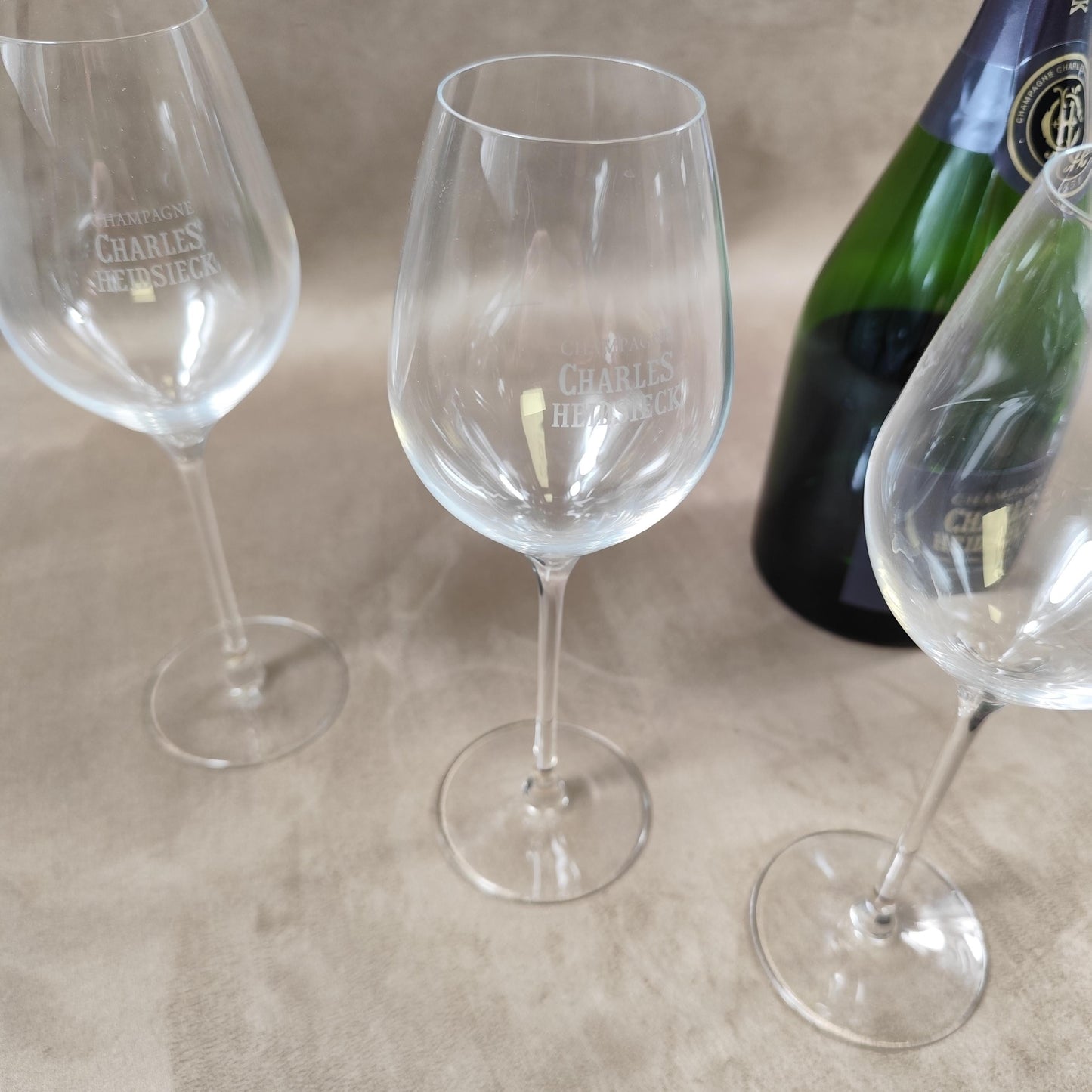 Lot de 6 flutes à champagne Charles Heidsieck Made in France Vintage 1980