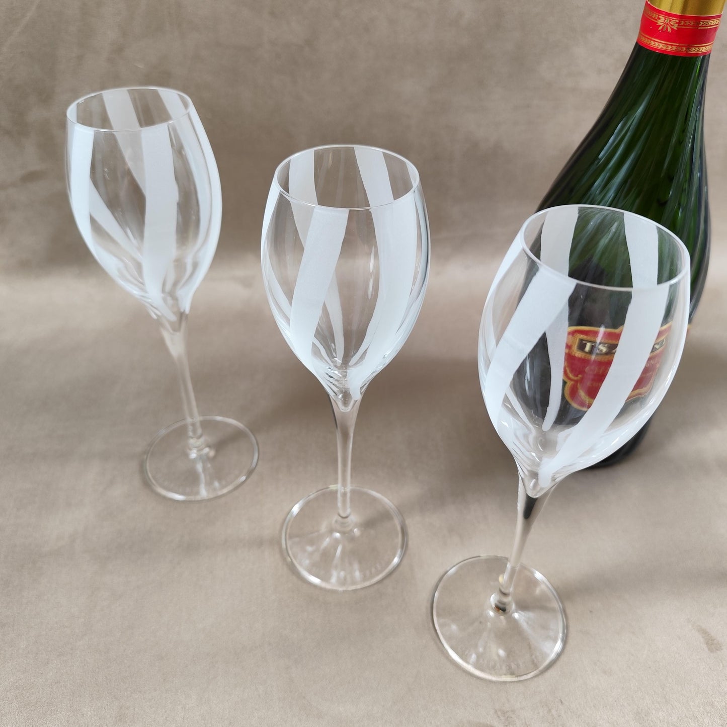 Lot de 6 Flûtes Champagne Tsarine en cristal Made in France Vintage 1980