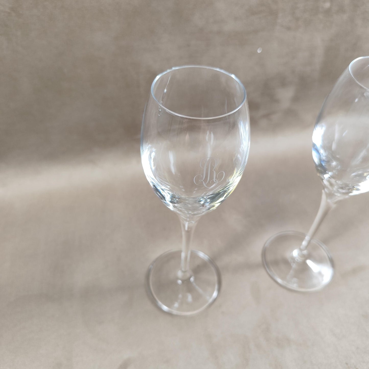 Lot de 2 flutes en verre Champagne Louis Roederer Reims Made in France Vintage 1980