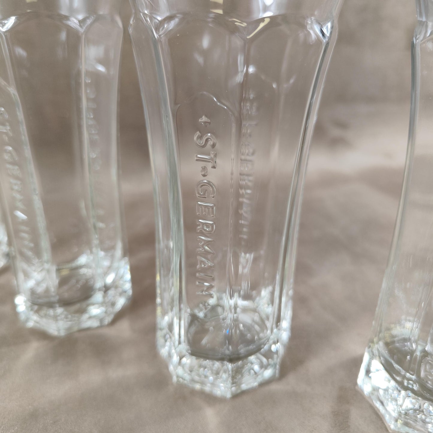 RARE Lot de 6 verres St Germain Liqueur de fleur de Sureau en verre Made in France Vintage 2000