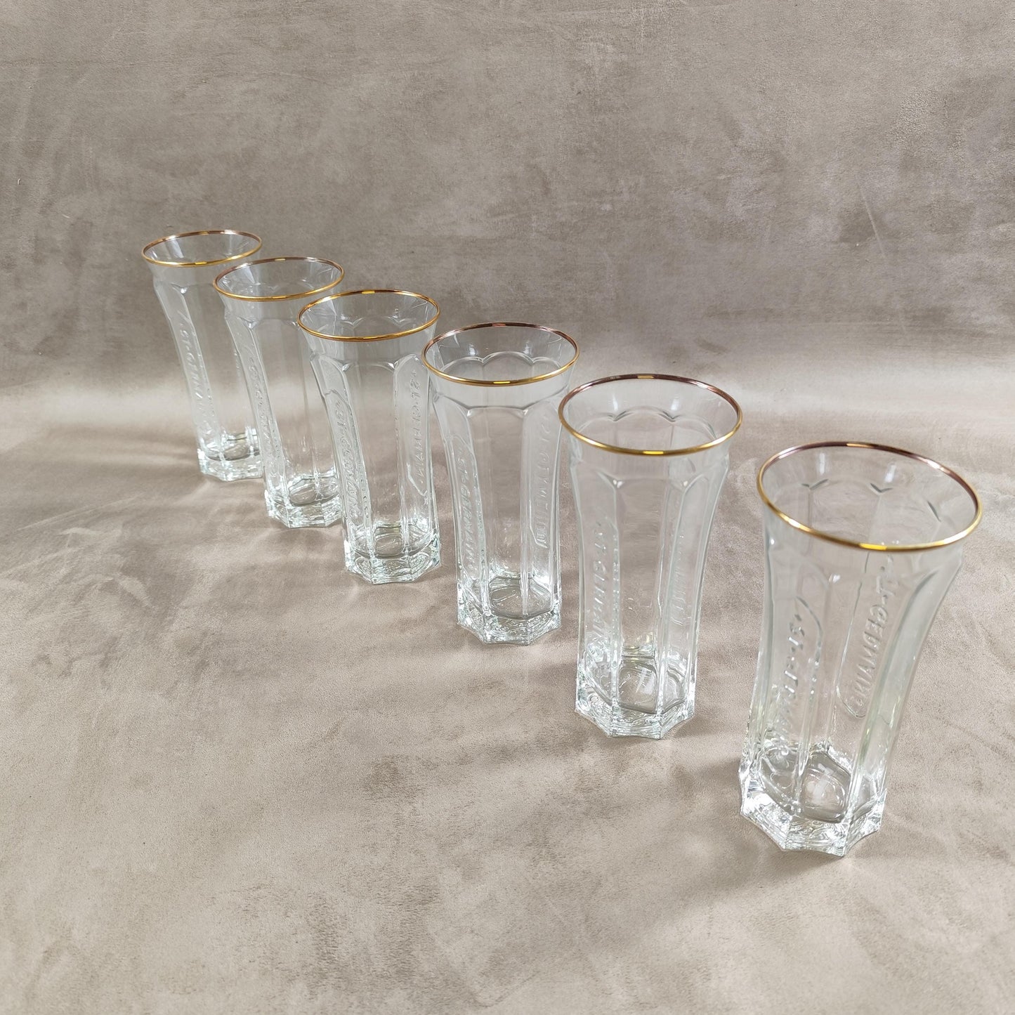 RARE Lot de 6 verres St Germain Liqueur de fleur de Sureau en verre Made in France Vintage 2000