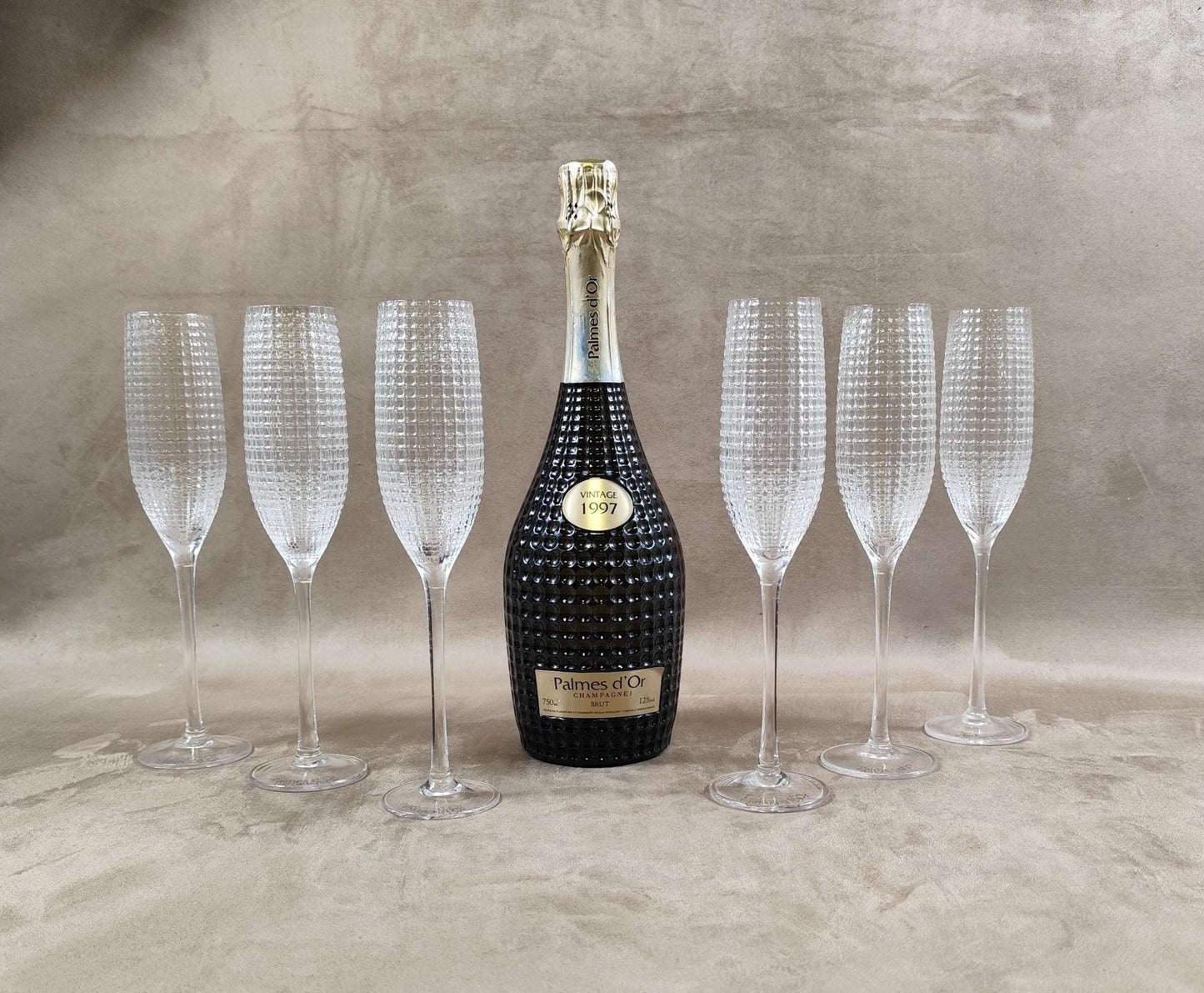 Lot de 6 flutes à Champagne Nicolas Feuillatte Palme d'or Made in France Vintage 1990