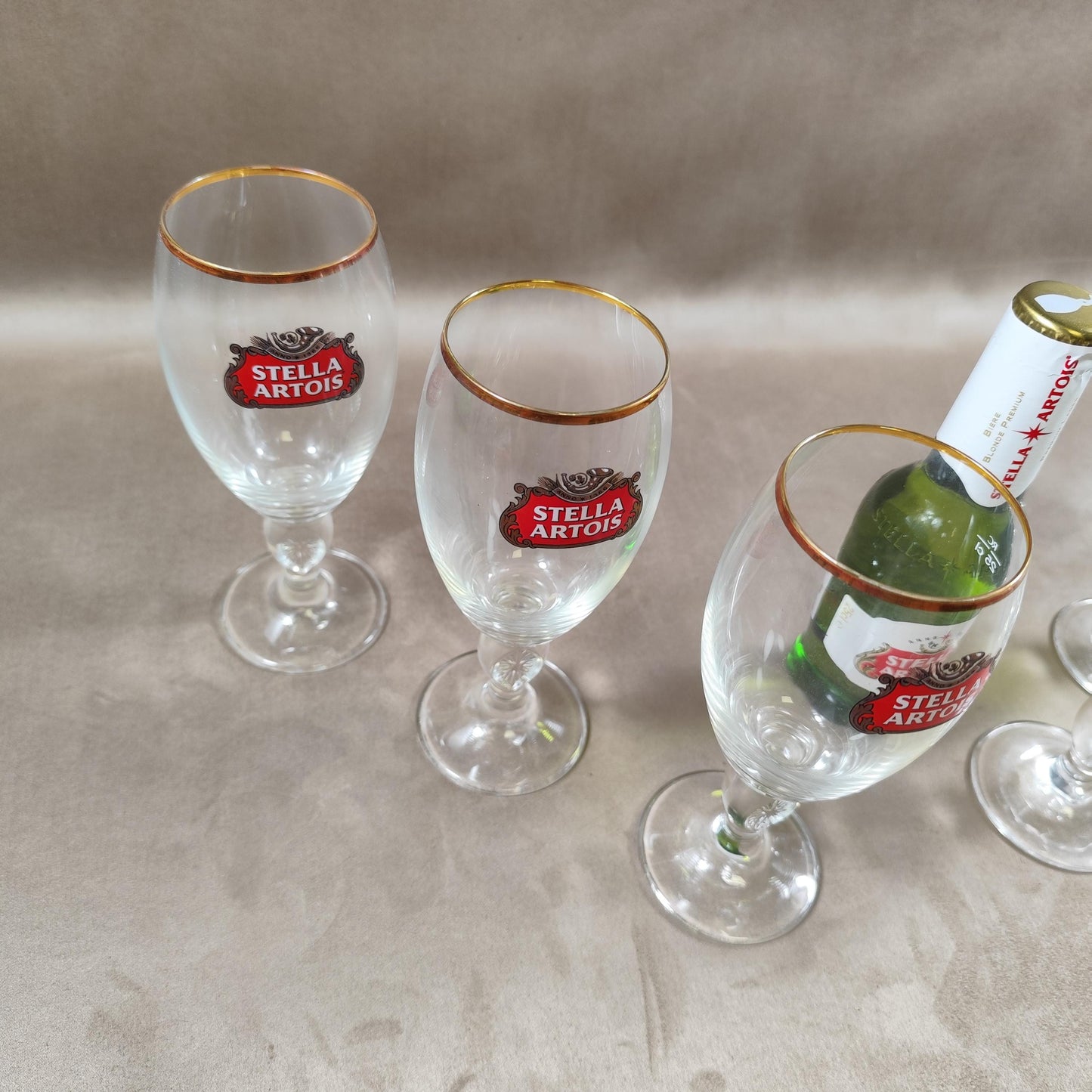 Lot de 6 verres à bière Stella Artois en verre Made in France Vintage 1980