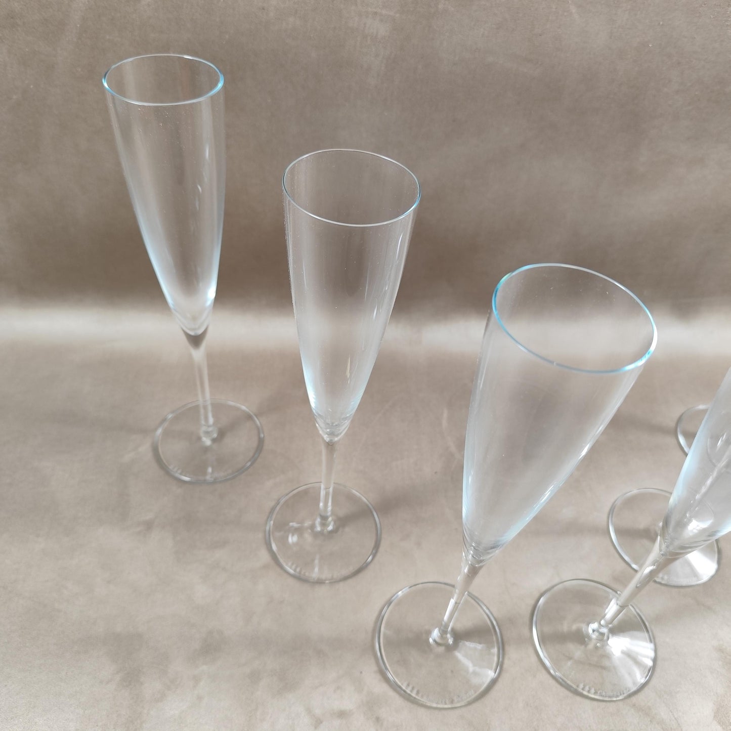 Lot 6 Flûtes à Champagne en Cristal Champagne Delbeck Made in France Vintage 1960