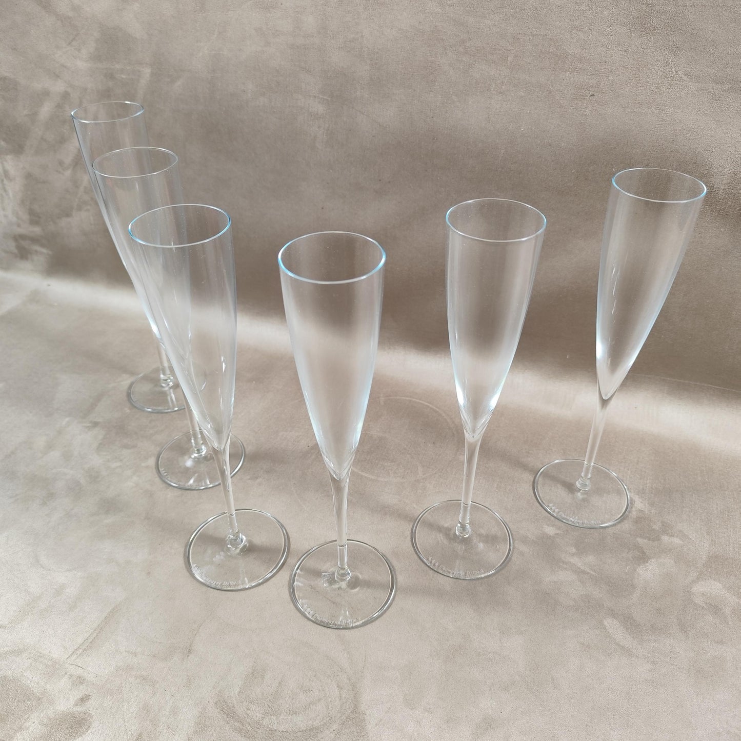 Lot 6 Flûtes à Champagne en Cristal Champagne Delbeck Made in France Vintage 1960