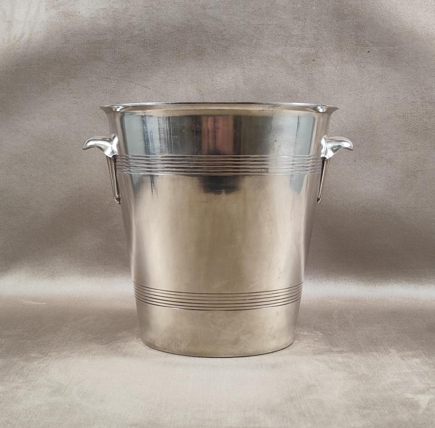 RARE Seau à champagne en métal argenté Poinçon d'Orfèvre Made in France Vintage 1970