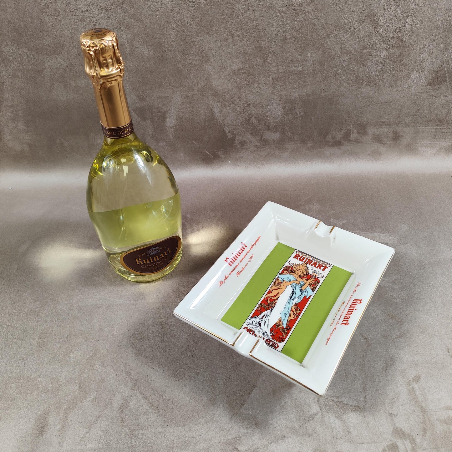 RARE Cendrier Publicitaire Champagne Ruinart Made in France Vintage 1970