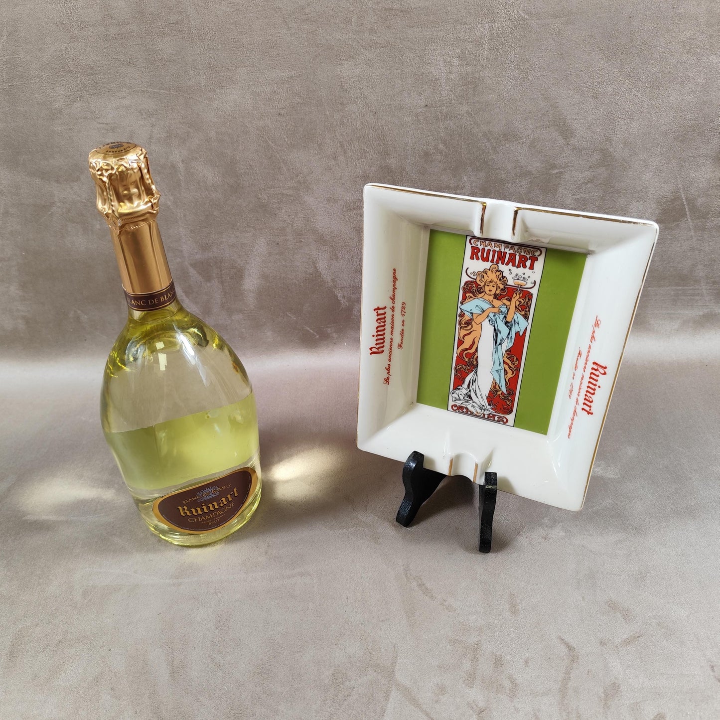 RARE Cendrier Publicitaire Champagne Ruinart Made in France Vintage 1970
