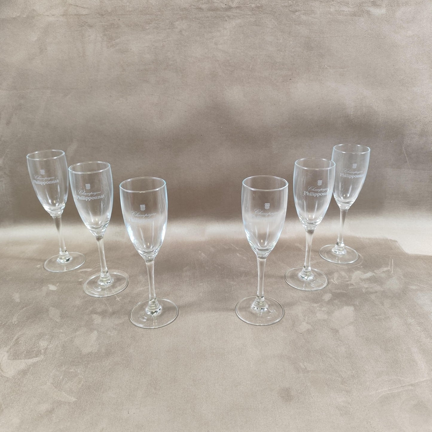 Lot de 6 Flûtes Champagne Philipponnat Made in France Vintage 1970