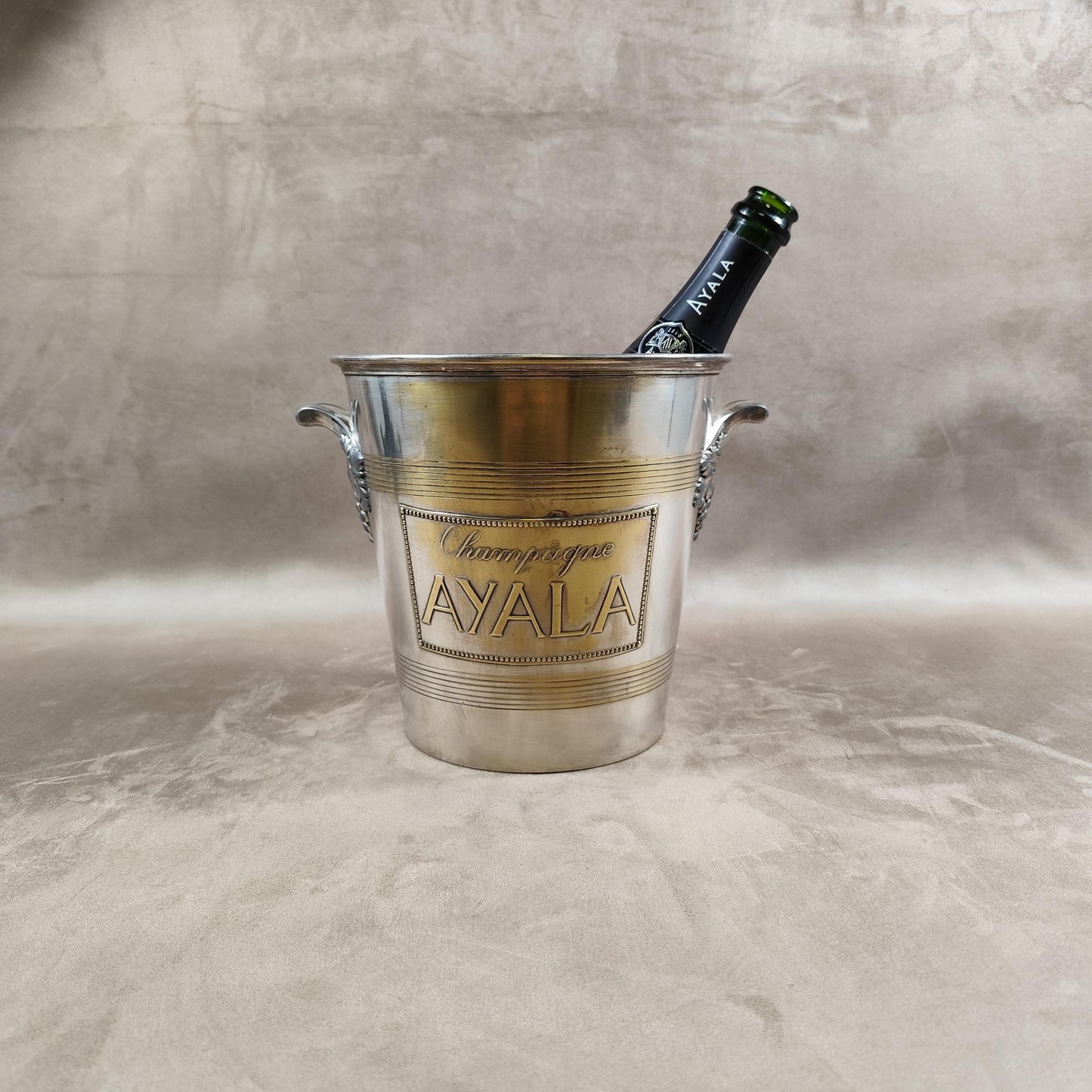 VERY RARE Seau à champagne Ayala en métal argenté par Argit Made in France Vintage 1900