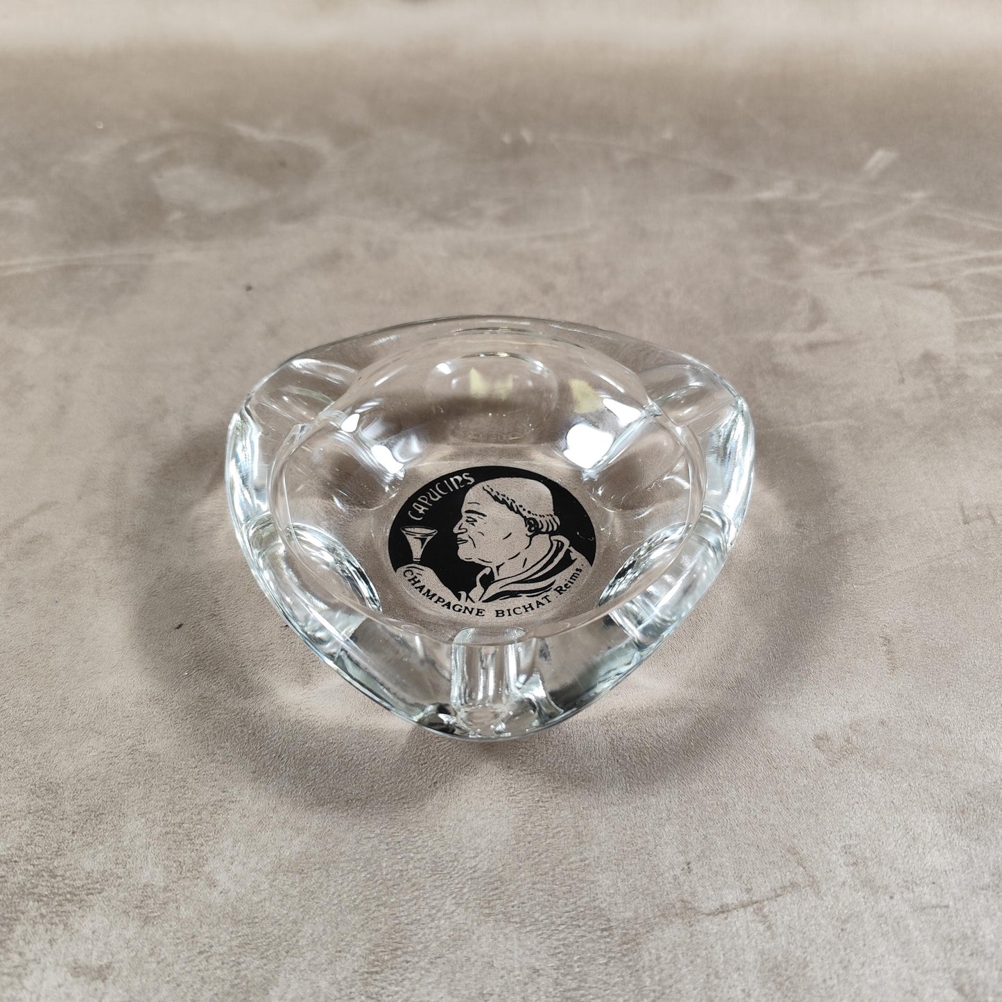 Cendrier Publicitaire Champagne Bichat en verre Made in France Vintage 1970