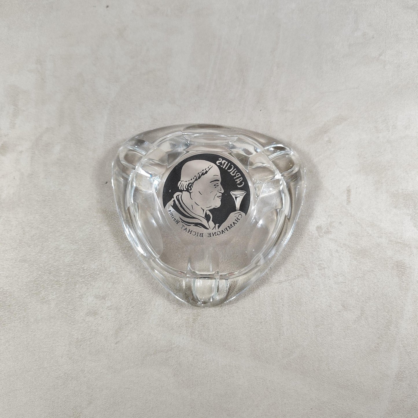 Cendrier Publicitaire Champagne Bichat en verre Made in France Vintage 1970