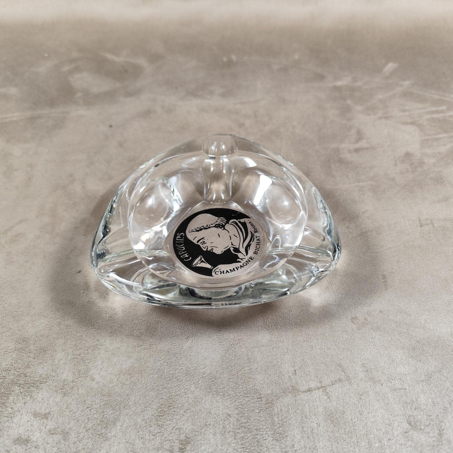 Cendrier Publicitaire Champagne Bichat en verre Made in France Vintage 1970