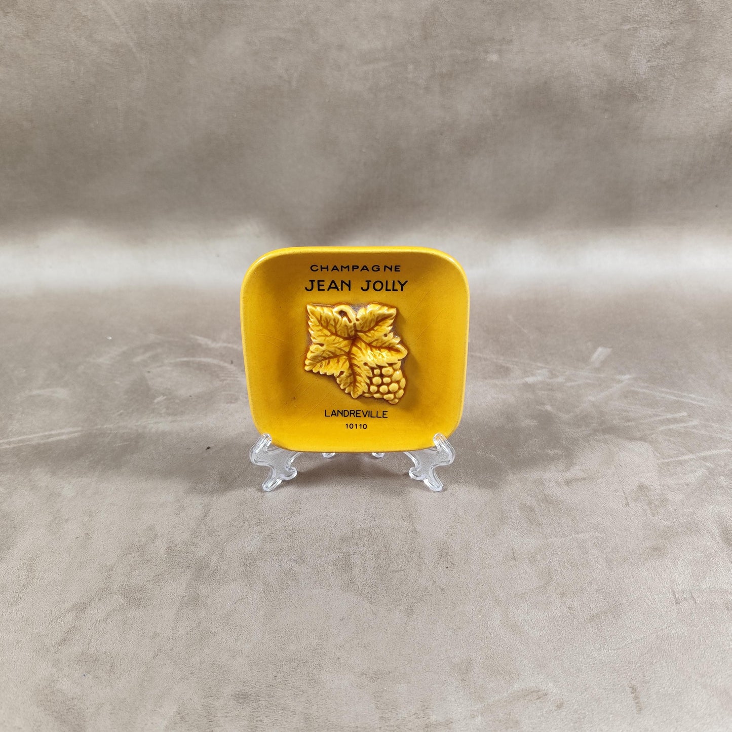 Cendrier Publicitaire Champagne Jean Jolly Landreville en faience Made in France Vintage 1970