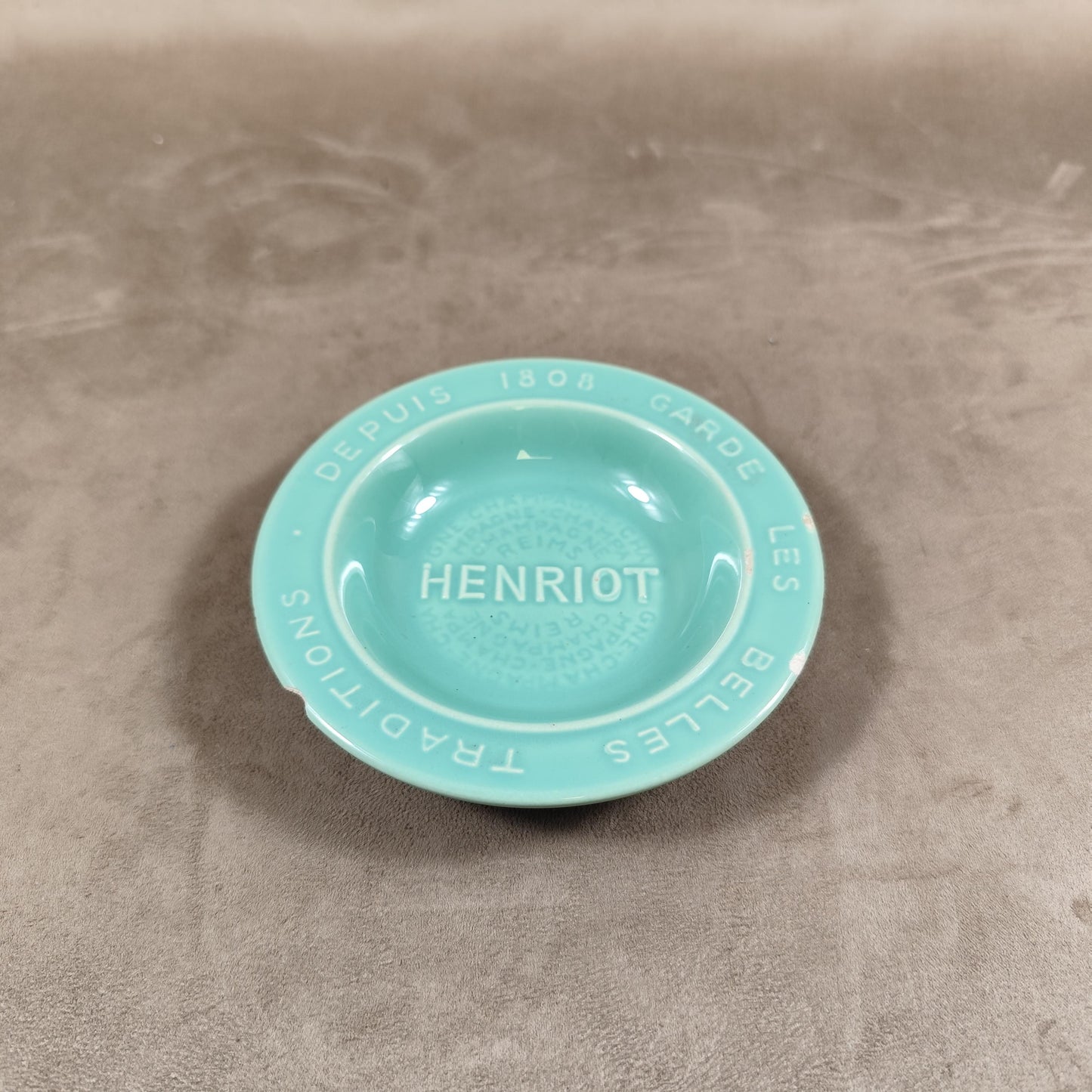 Cendrier Publicitaire Champagne Henriot en Faience de Jean Luce Made in France Vintage 1980