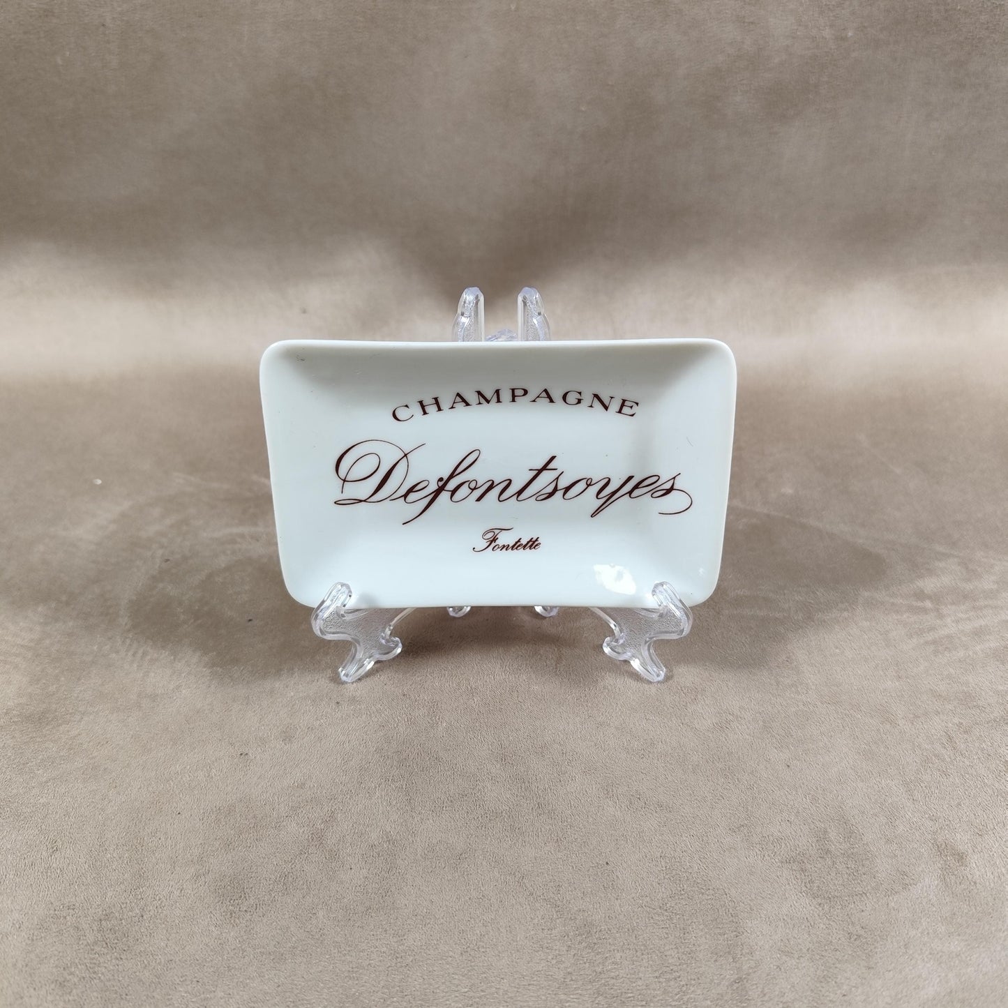 Cendrier Publicitaire Champagne Defontsoyes Fontette en faience Made in France Vintage 1970