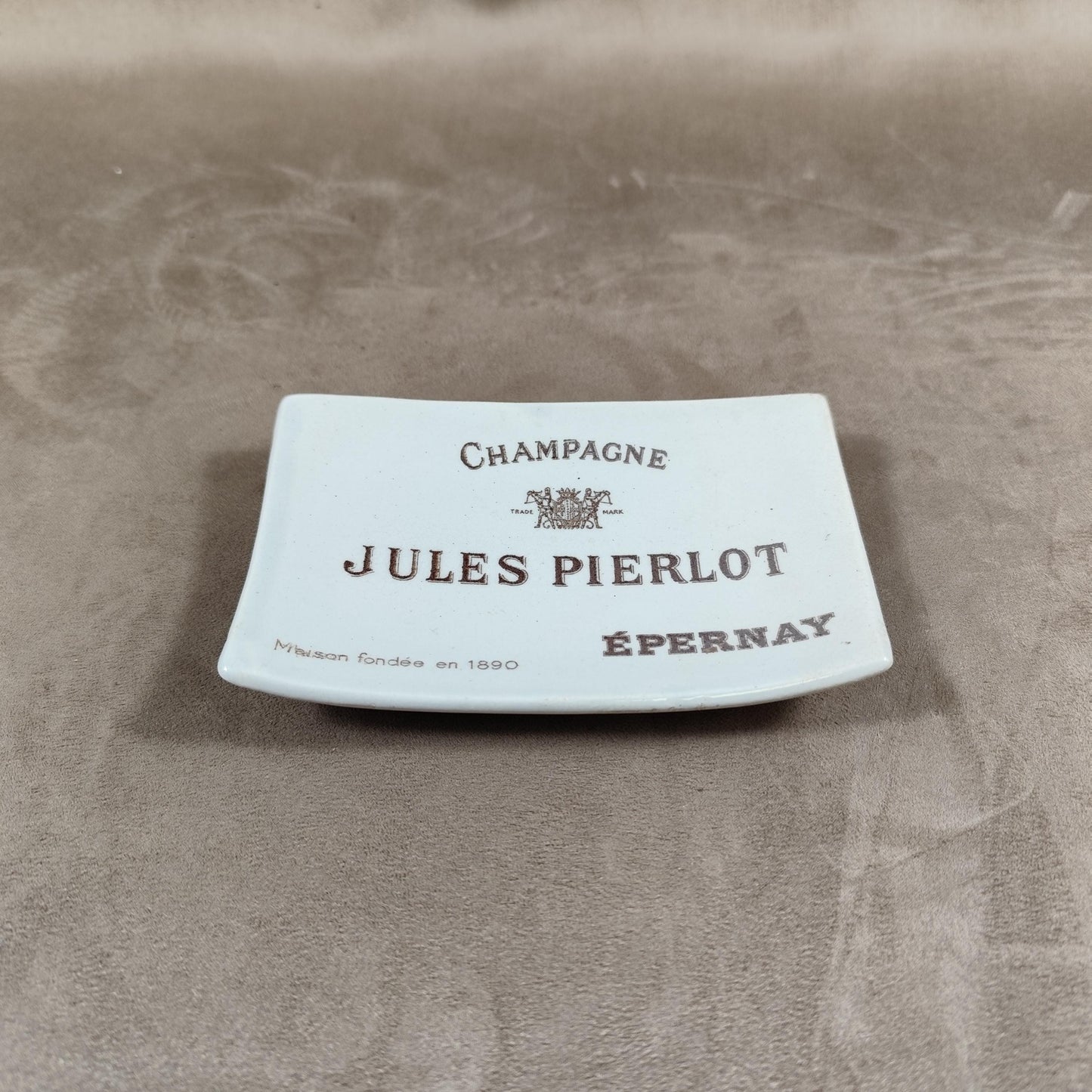 RARE Cendrier publicitaire Champagne Jules Pierlot vintage par Keller et Guerin Made in France 1900