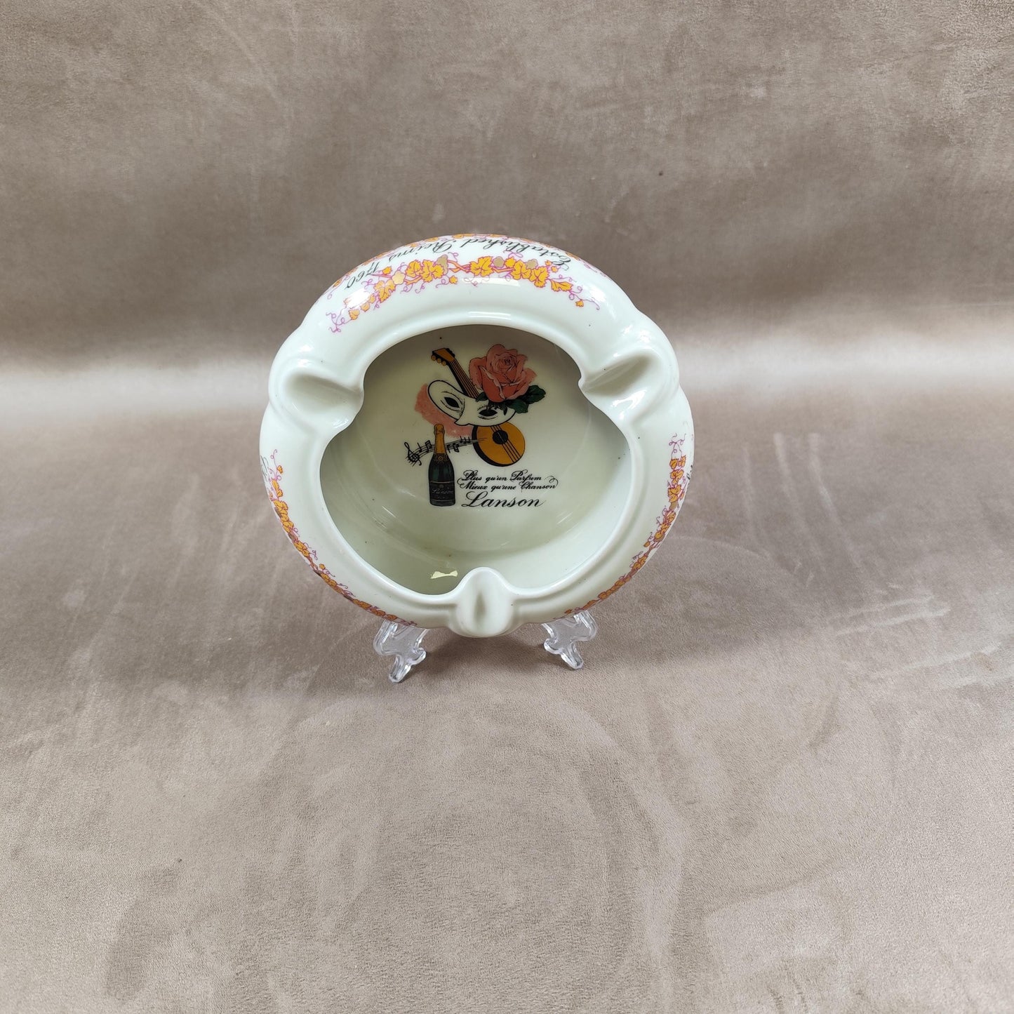 Cendrier Publicitaire Champagne Lanson en faience par Bernardaud & Co Limoges Made in France Vintage 1950