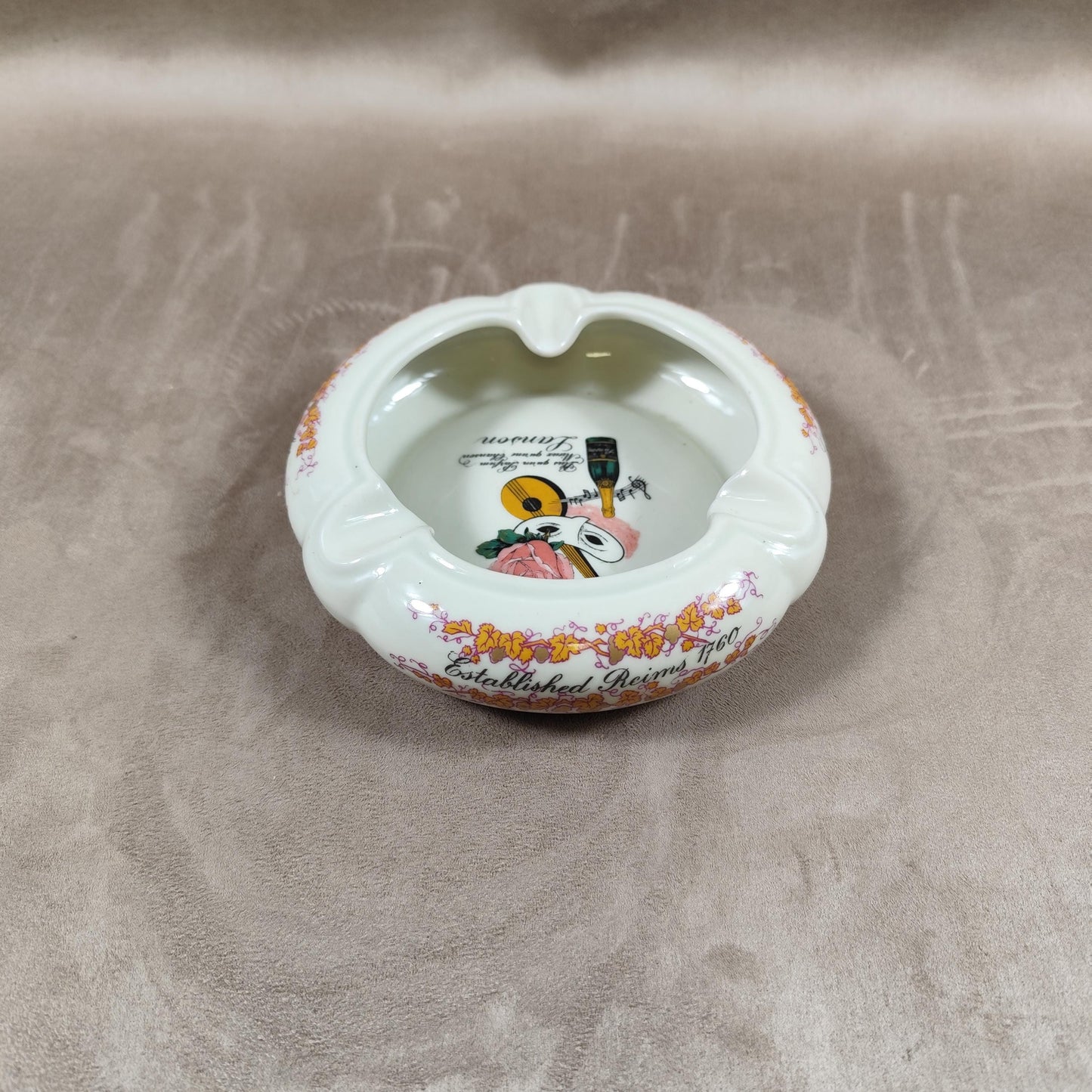 Cendrier Publicitaire Champagne Lanson en faience par Bernardaud & Co Limoges Made in France Vintage 1950