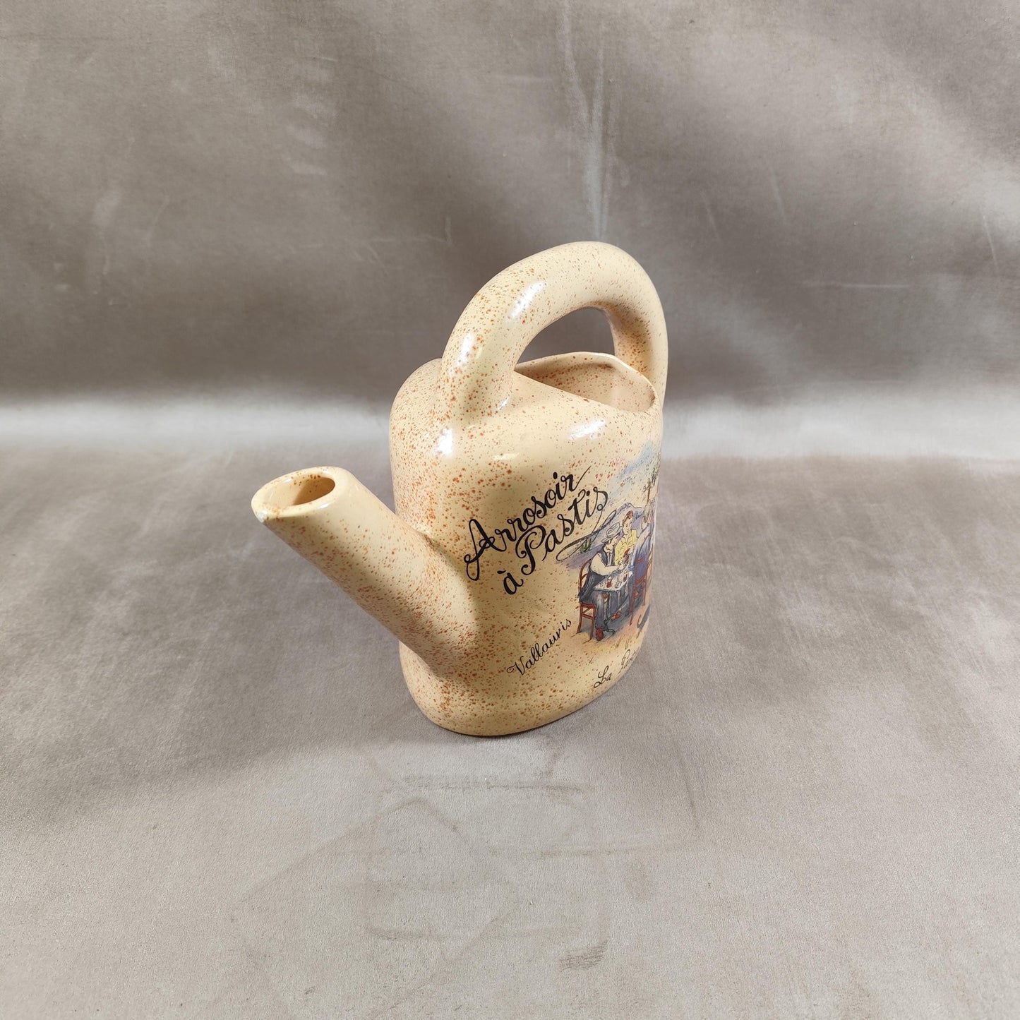 Arrosoir à Pastis "La partie de Carte" en grès Made in France Vintage 1970