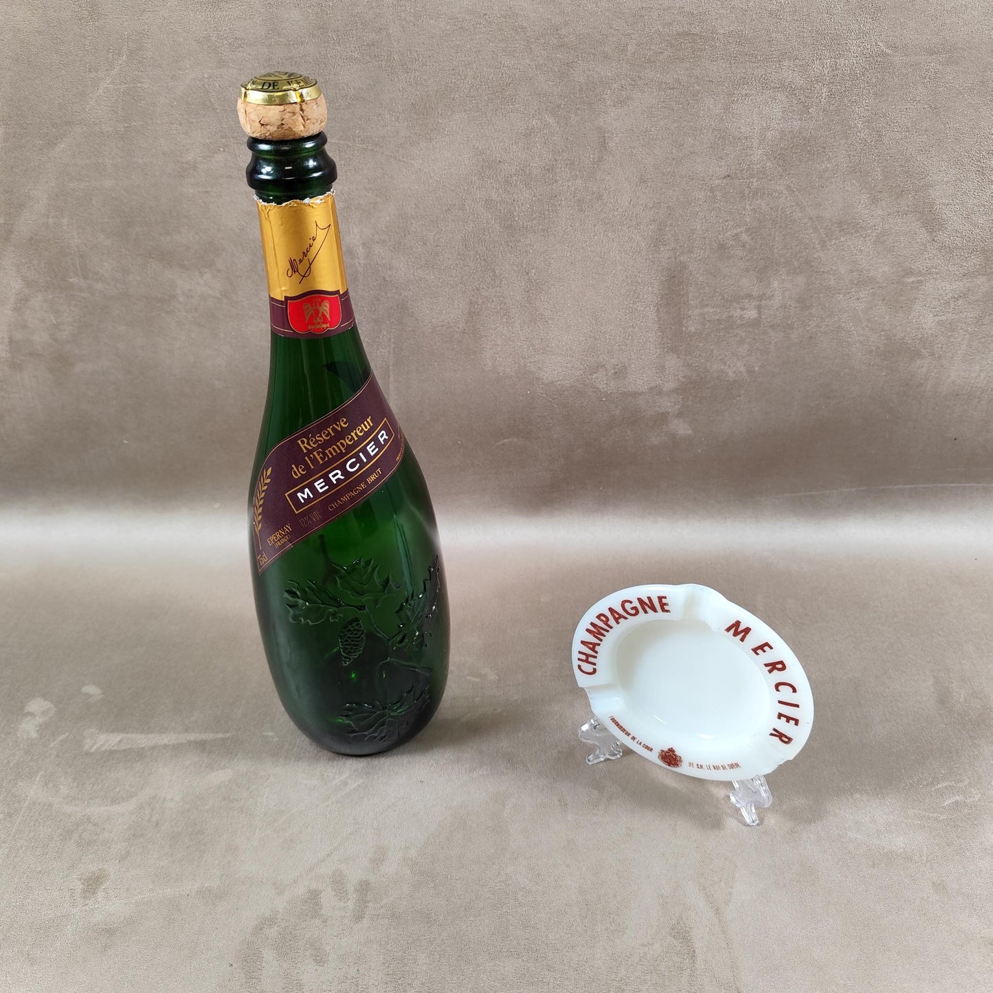 Cendrier en verre Champagne Mercier Made in France Vintage 1970