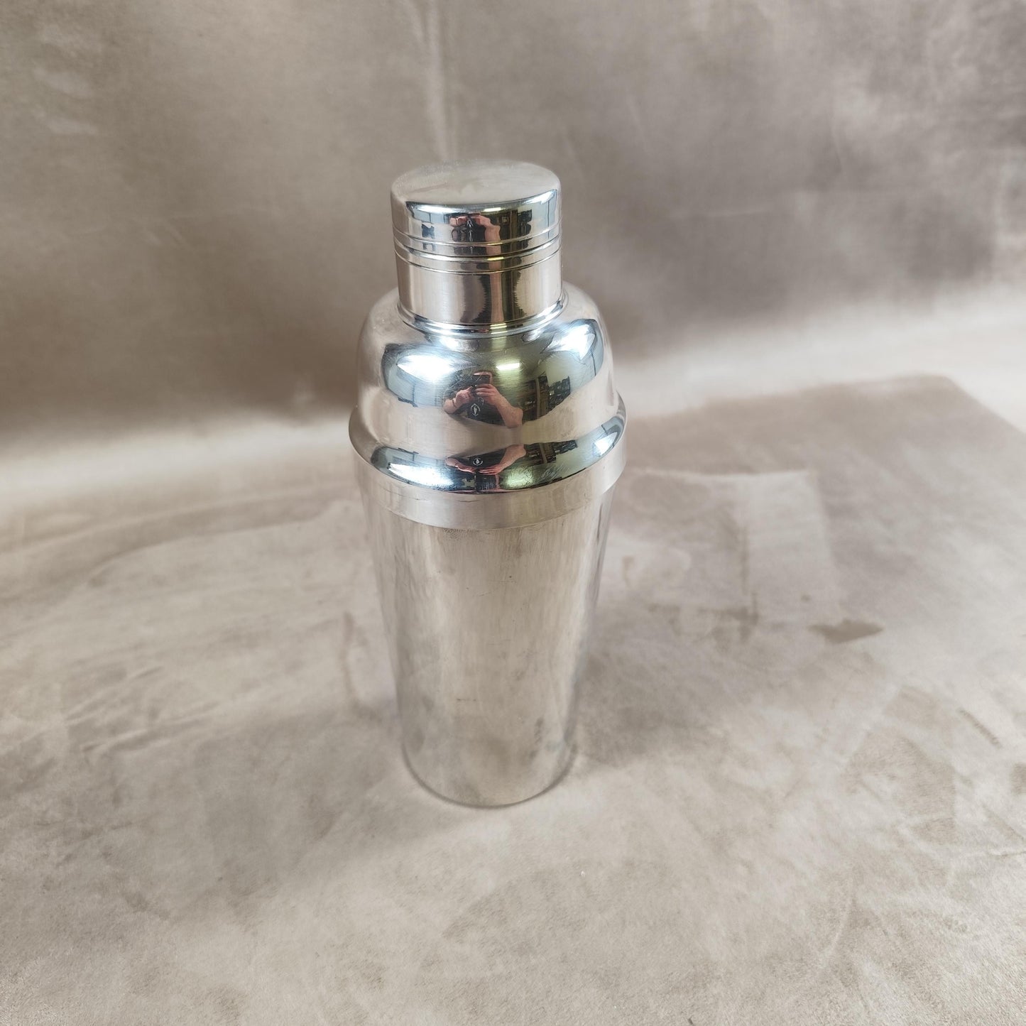 Shaker de Barman en Métal Argenté avec Poinçon d'Orfèvre Made in France Vintage 1970