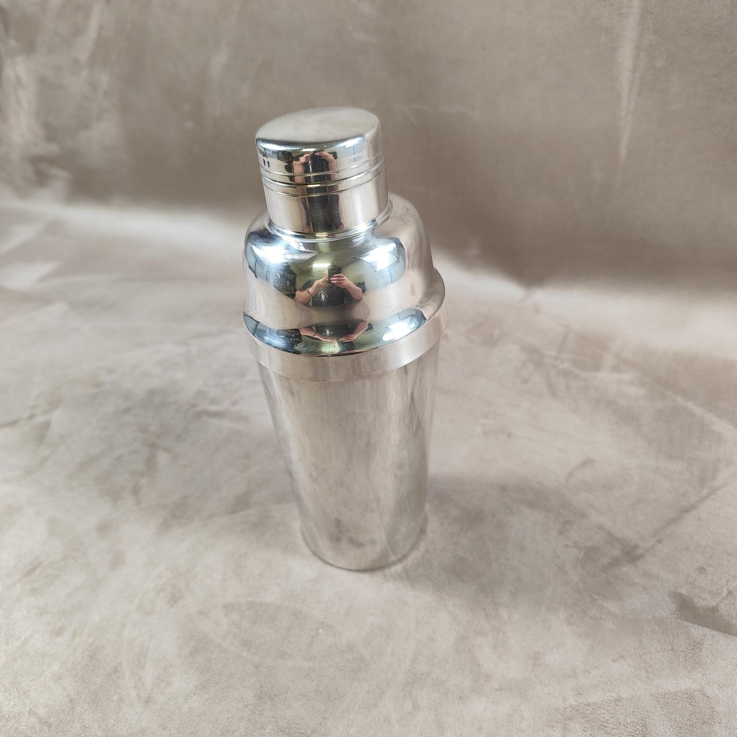 Shaker de Barman en Métal Argenté avec Poinçon d'Orfèvre Made in France Vintage 1970