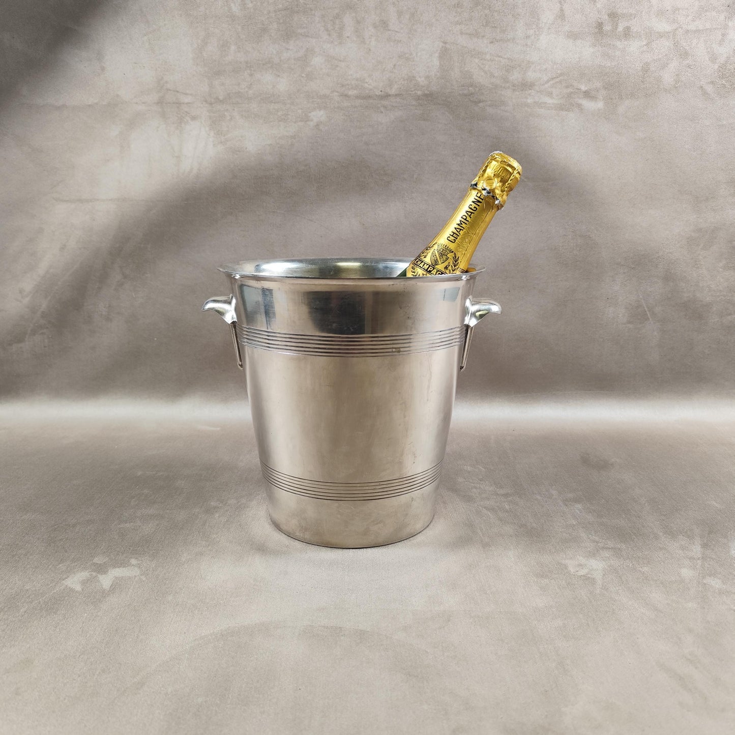 RARE Seau à champagne en métal argenté Poinçon d'Orfèvre Made in France Vintage 1970