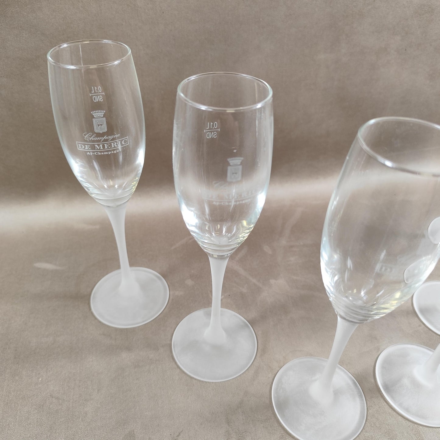 Lot de 6 flutes en verre Champagne DE MERIC Made in France Vintage 1980