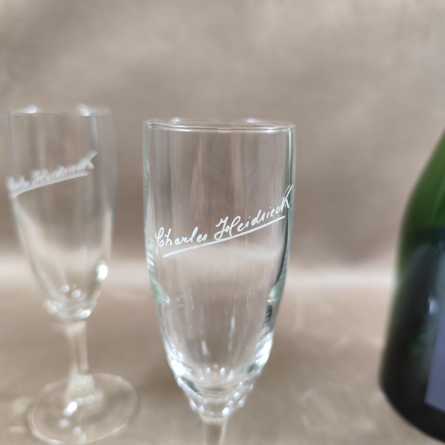Lot de 6 flutes à champagne Charles Heidsieck Made in France Vintage 1980