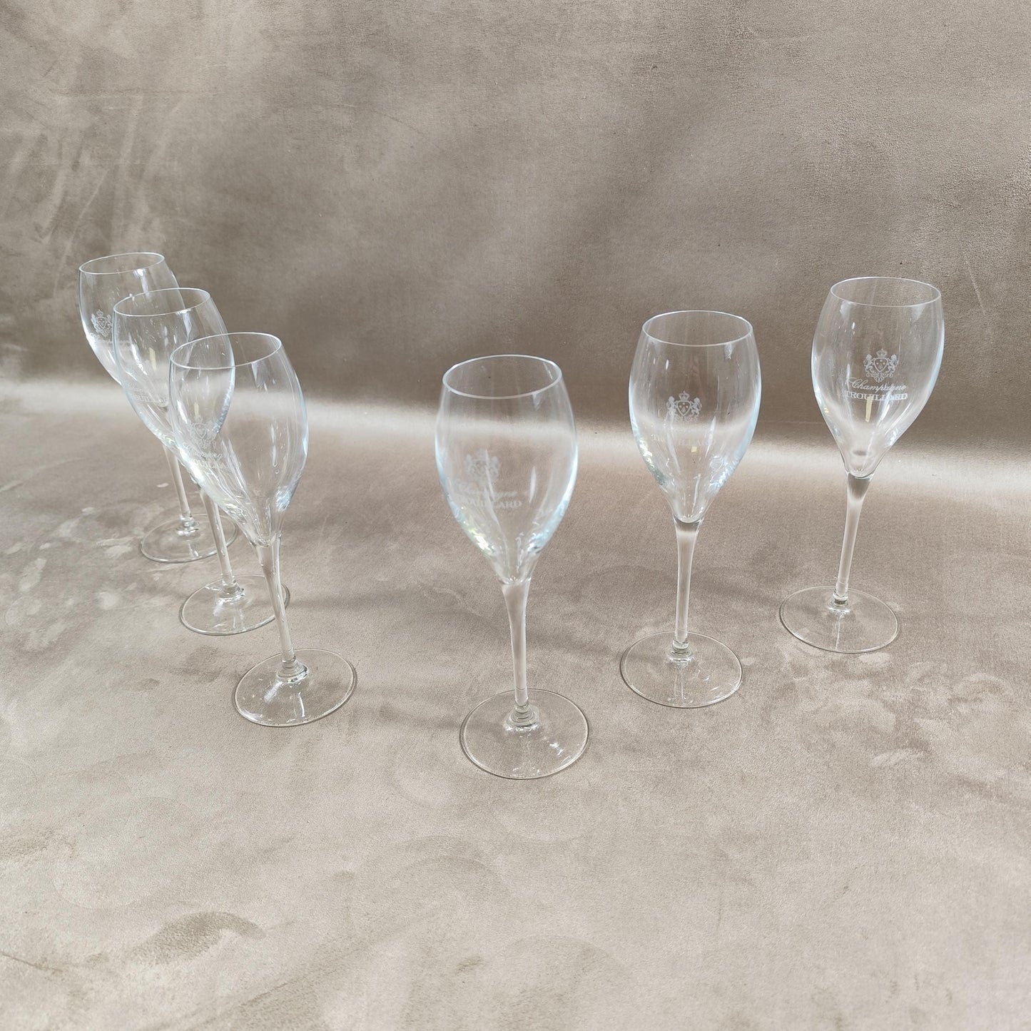 Lot de 6 flutes Champagne Trouillard Made in France Vintage 1980