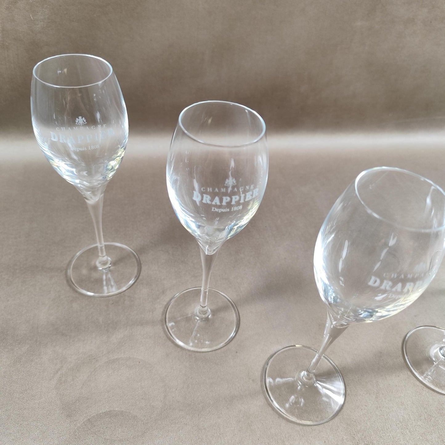 Lot de 6 flutes Champagne Drappier Made in France Vintage 1980