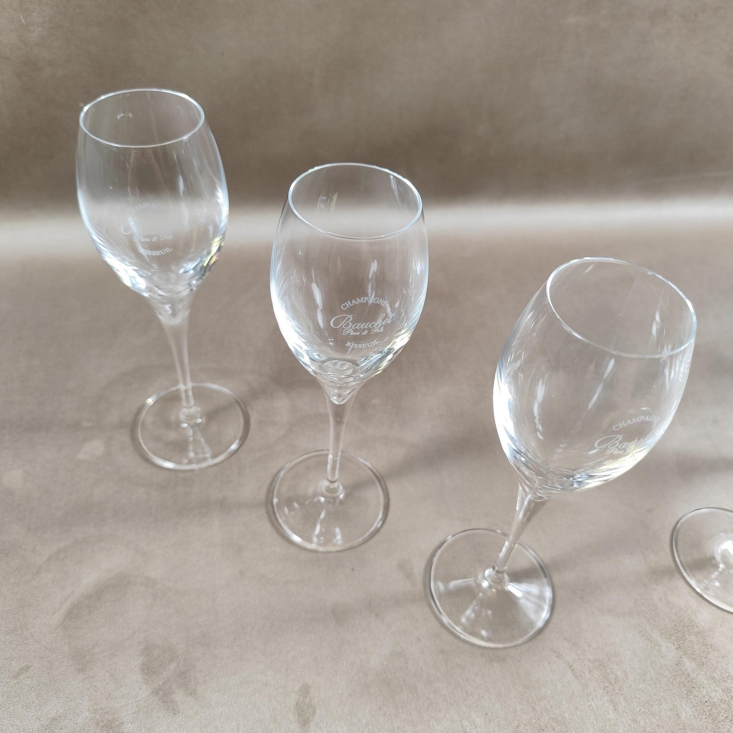 Lot de 6 flutes Champagne Bauchet père & fils Made in France Vintage 1980