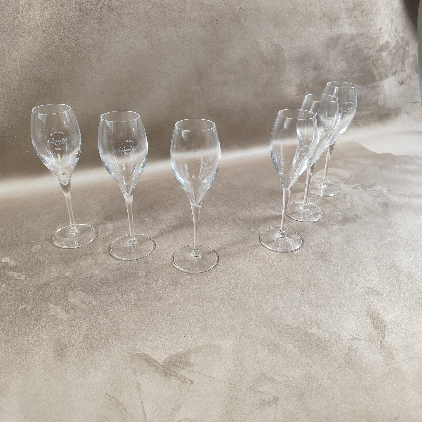 Lot de 6 flutes Champagne Bauchet père & fils Made in France Vintage 1980
