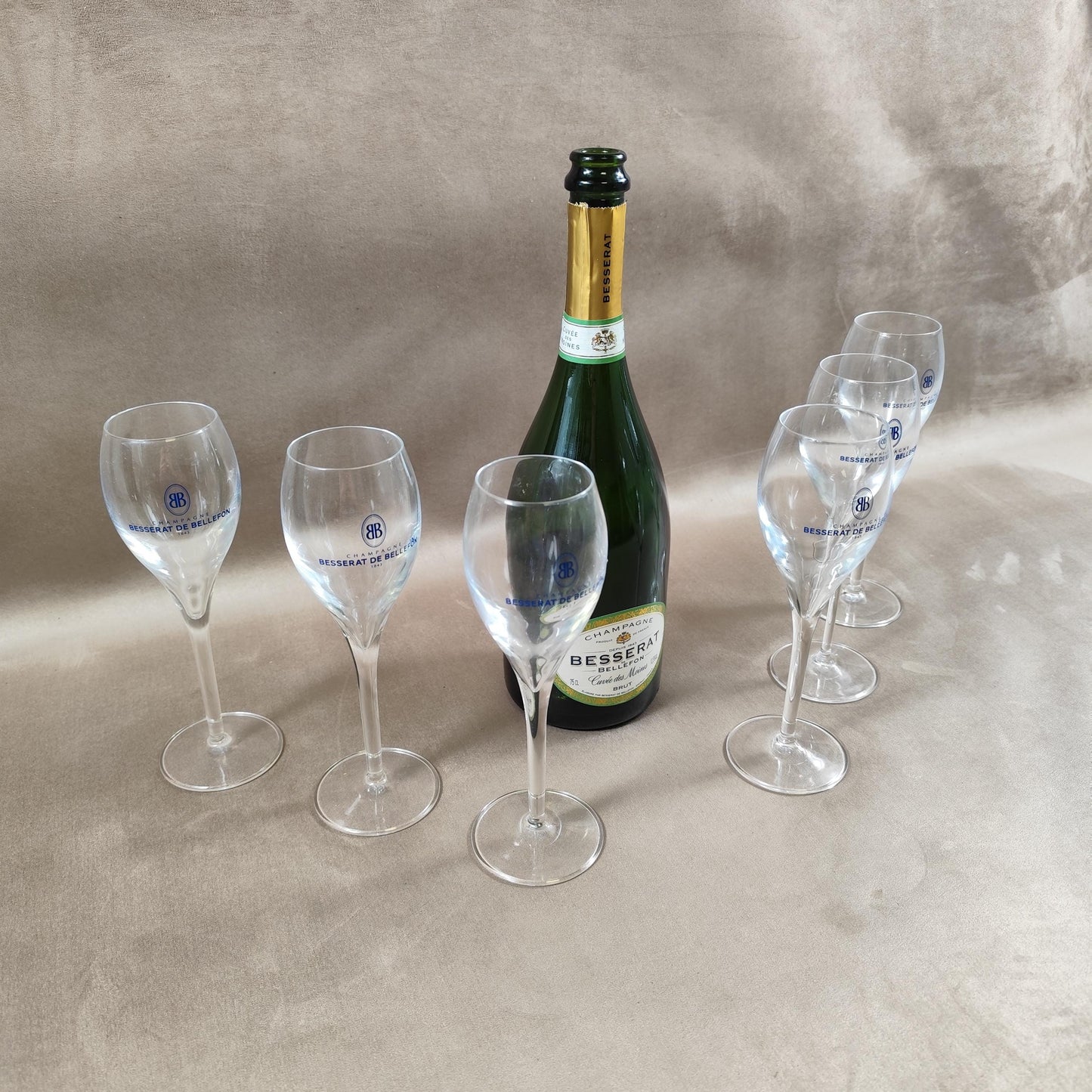 Lot de 6 flute à champagne Besserat de Bellefon Made in France Vintage 1980