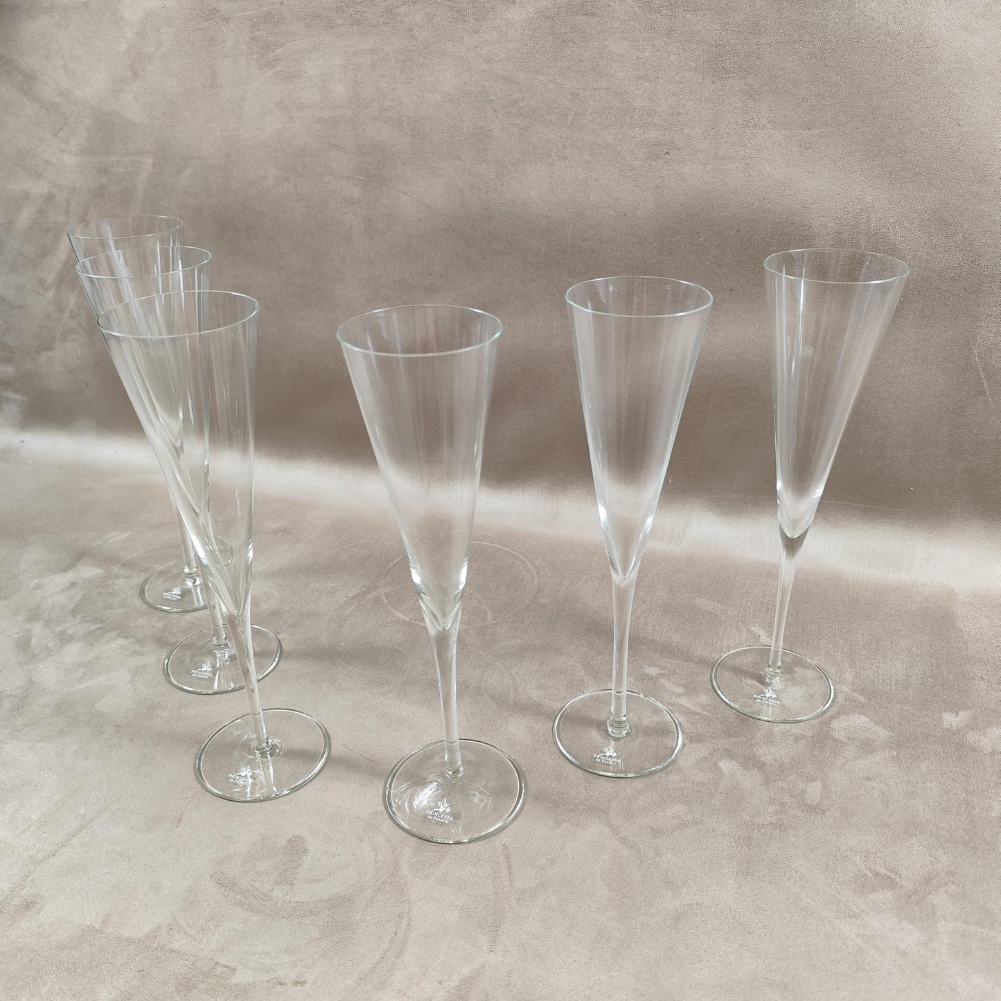 Lot de 6 flutes Champagne Princesse de France Made in France 1980