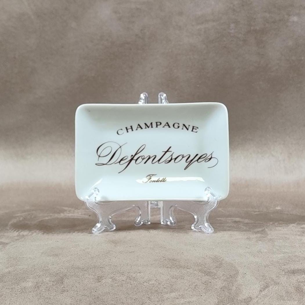 Cendrier Publicitaire Champagne Defontsoyes Fontette en faience Made in France Vintage 1970