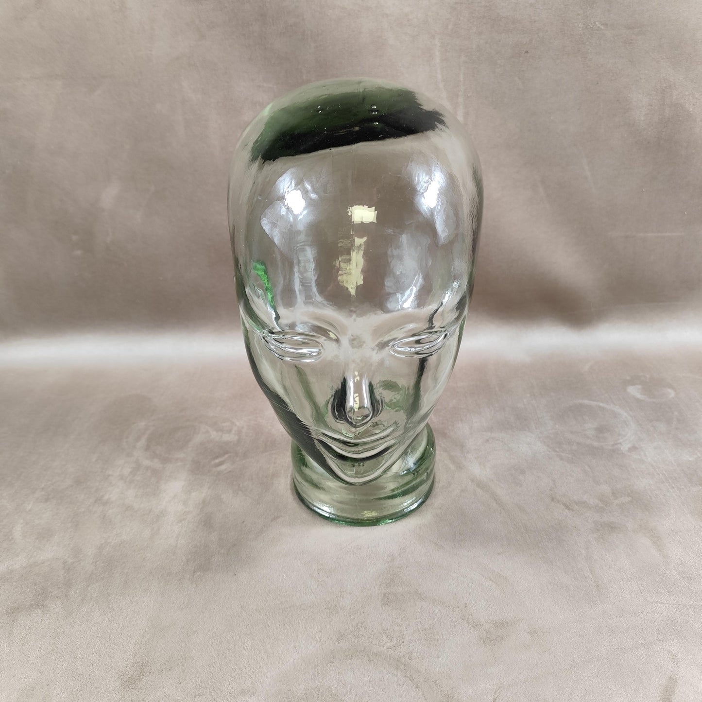 VERY RARE Tête Marotte Porte Chapeau en verre Made in France Vintage 1900