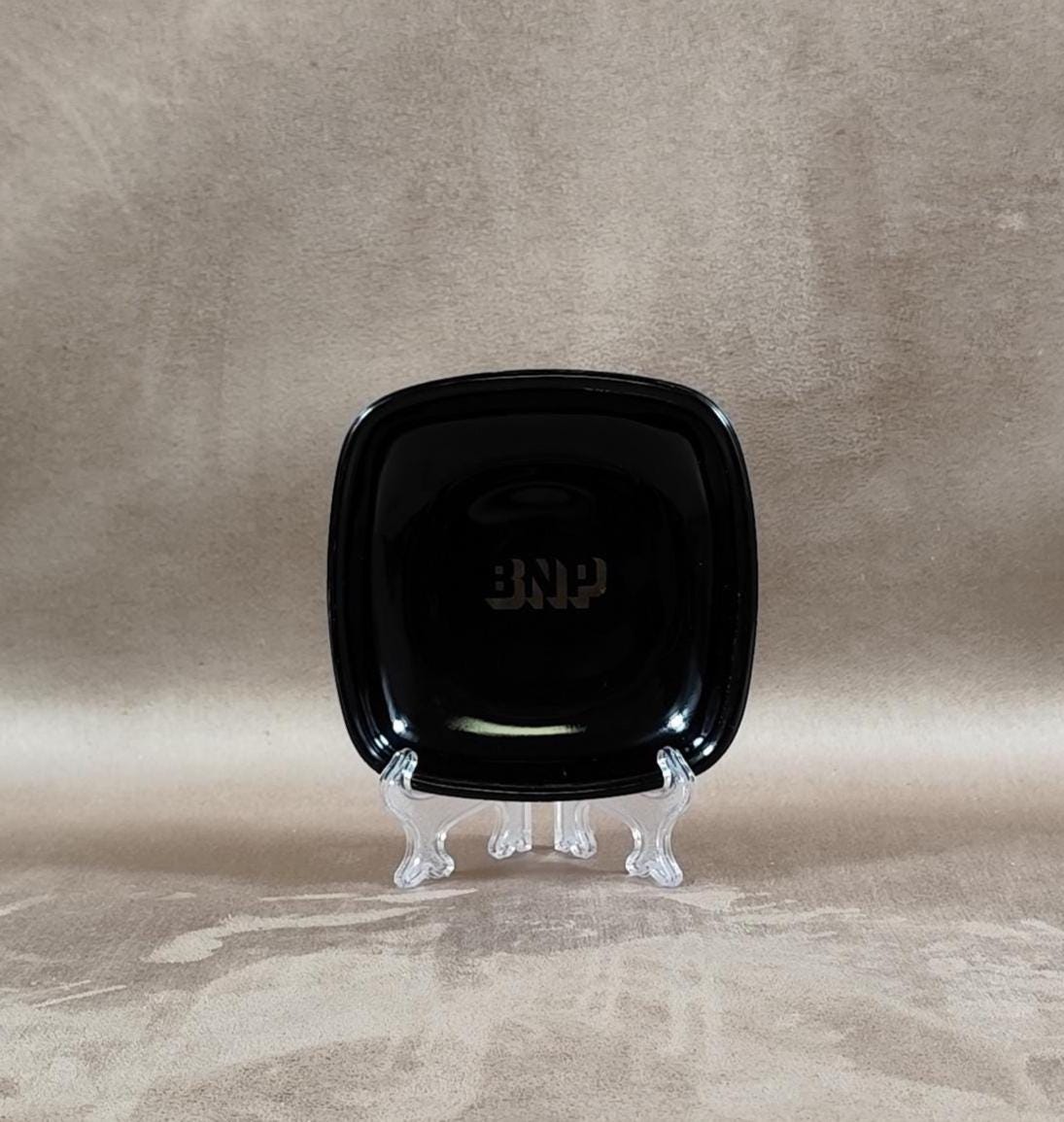 Cendrier publicitaire BNP en verre Made in France Vintage 1970