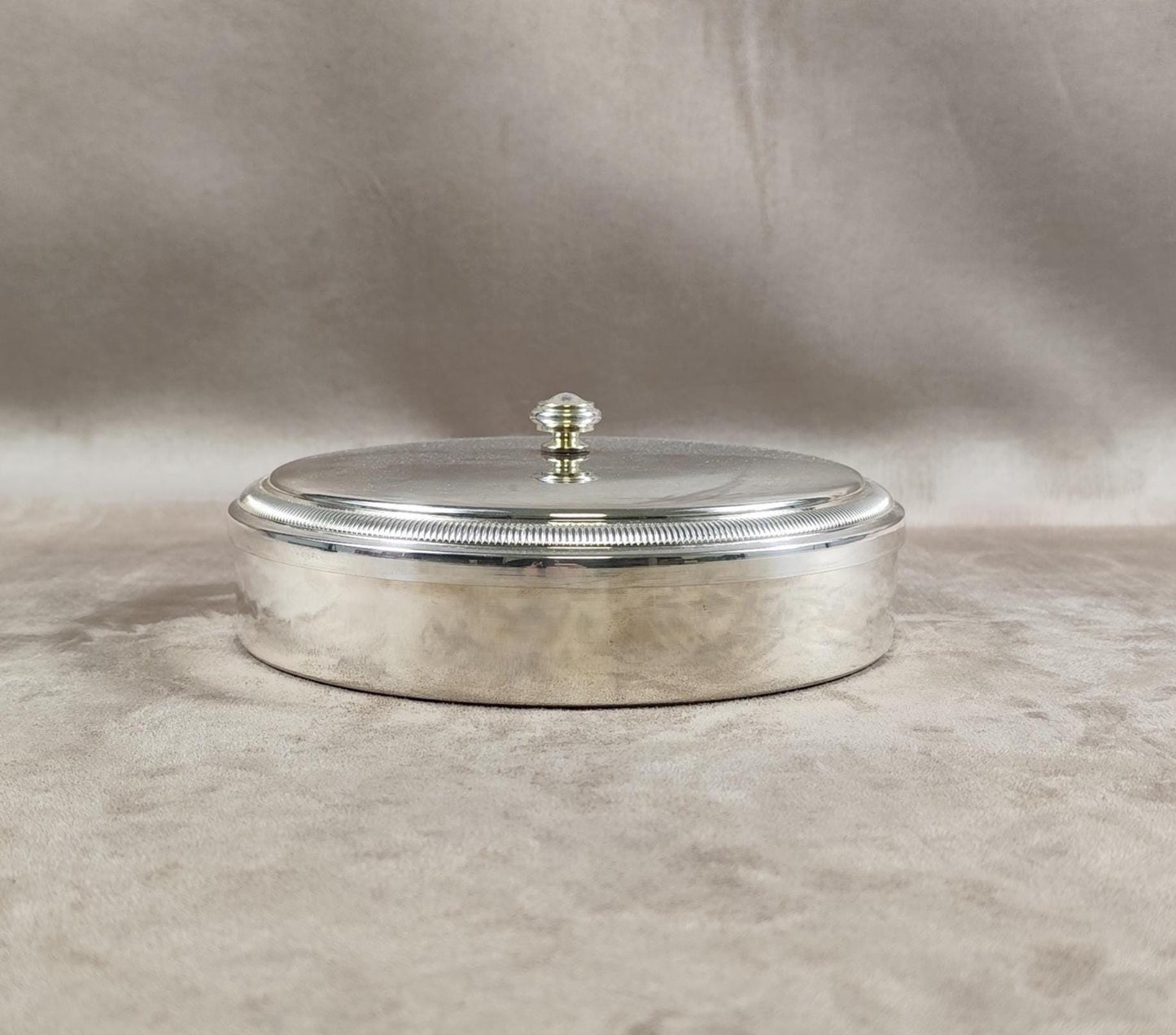 Poubelle de table en Métal Argenté avec Orfèvrerie de France Made in France Vintage 1900