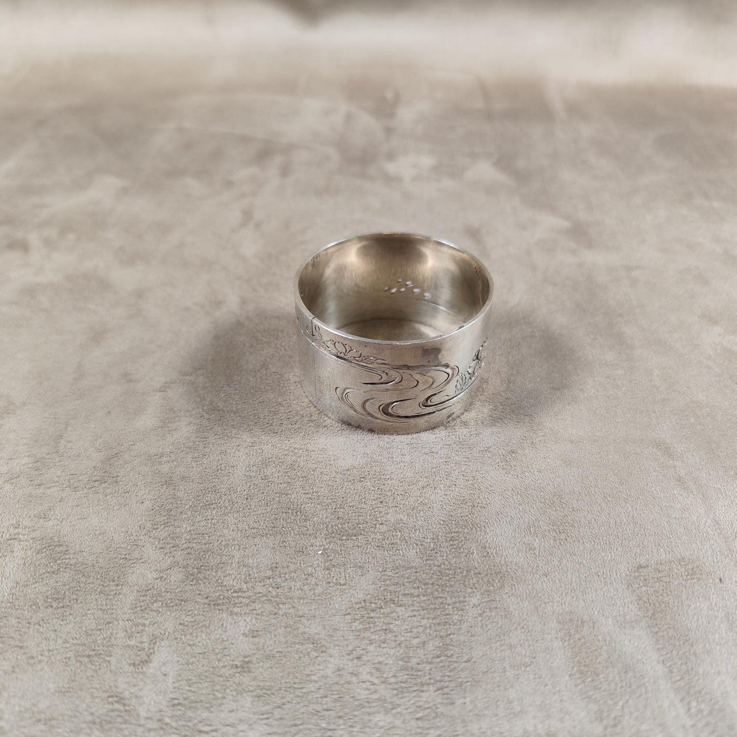 Rond de Serviette en Métal Argenté Made in France Vintage 1950