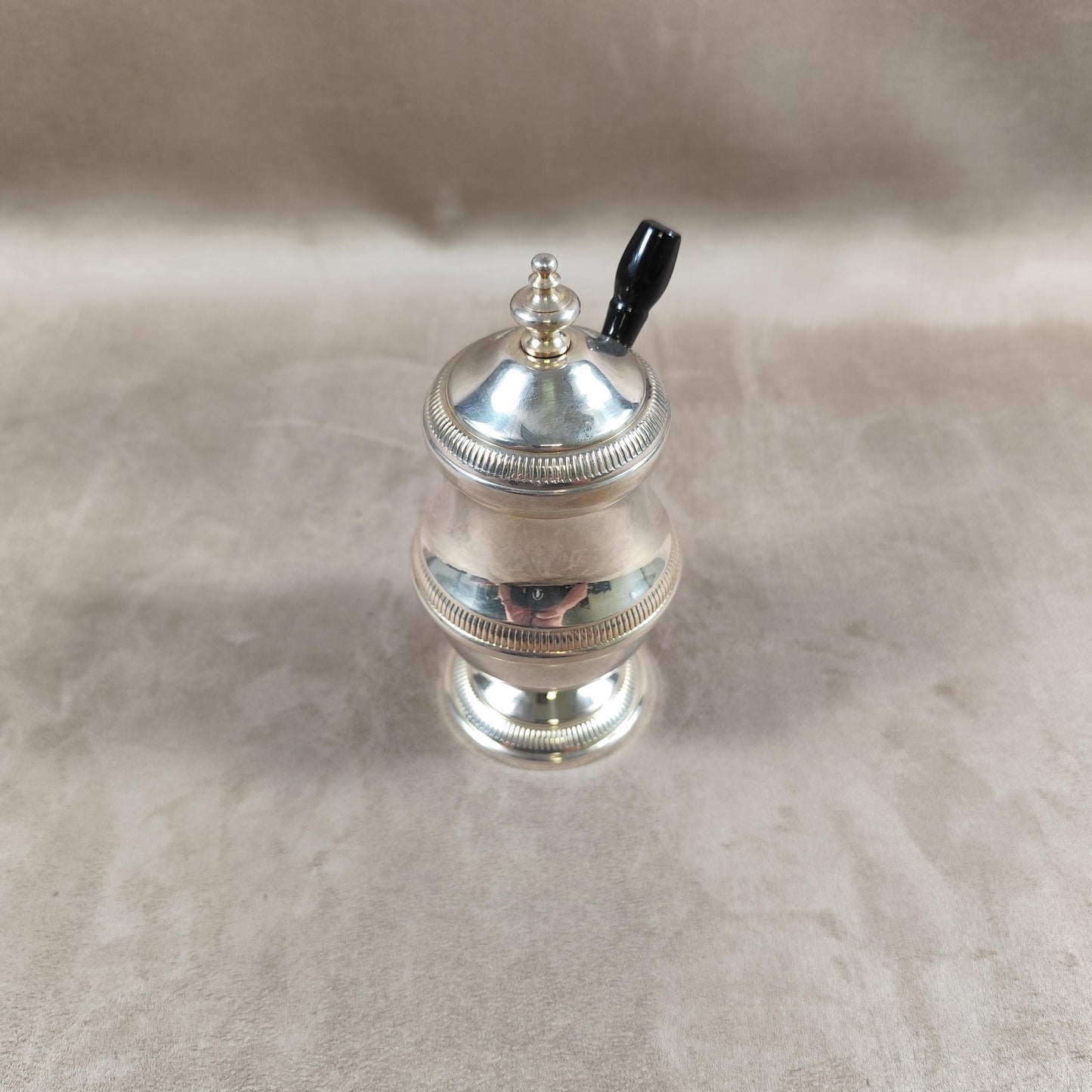 Moutardier en Métal Argenté avec Poinçon d'Orfèvre Made in France Vintage 1960
