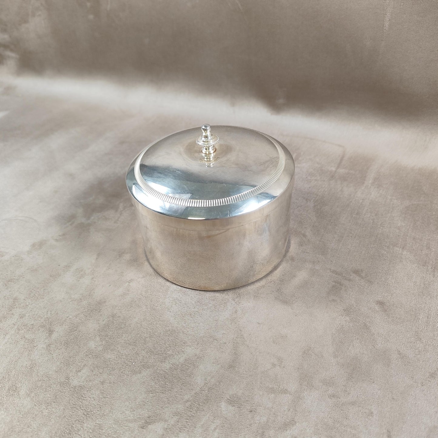 Poubelle de table en Métal Argenté avec Poinçon d'Orfèvre Made in France Vintage 1960