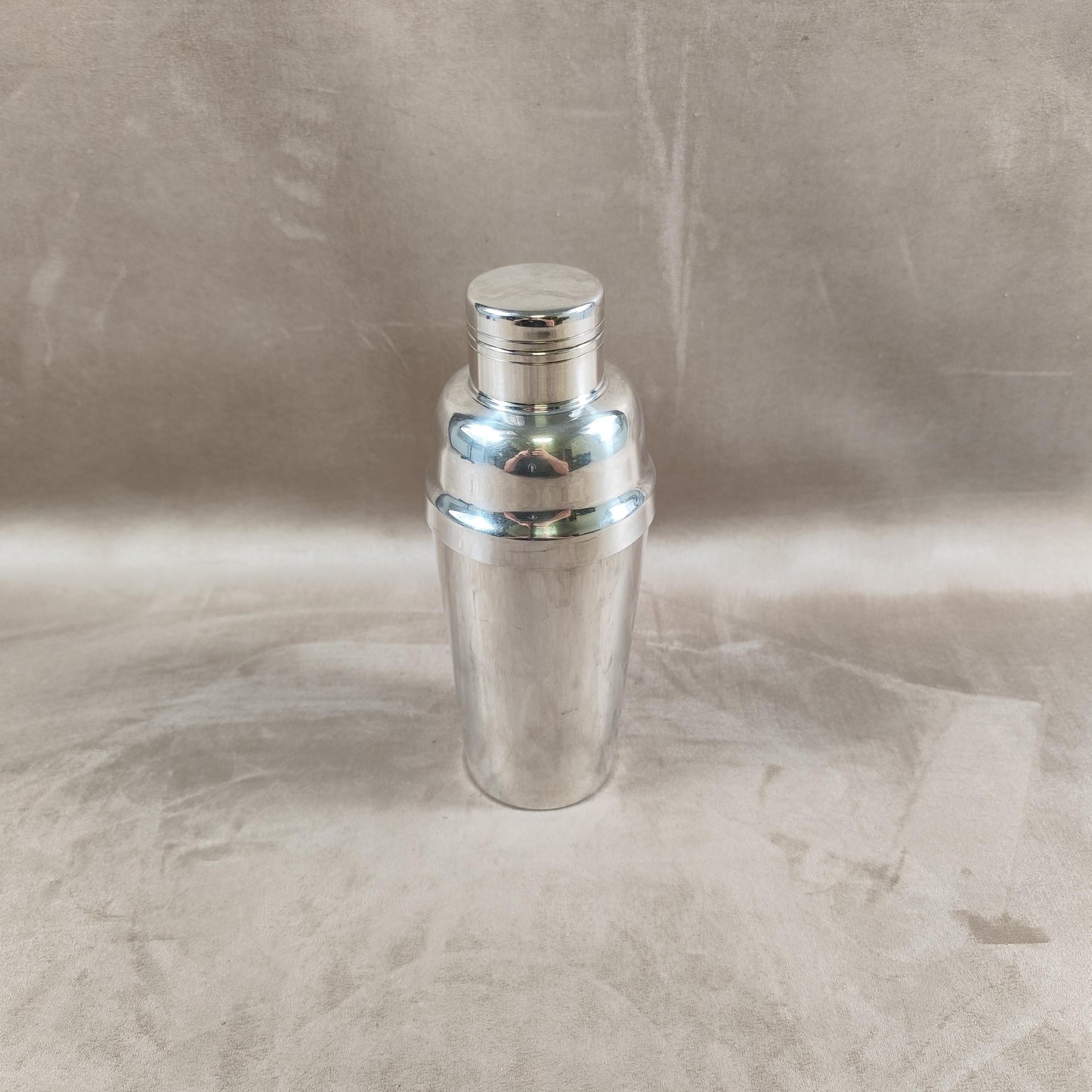 Shaker de Barman en Métal Argenté avec Poinçon d'Orfèvre Made in France Vintage 1970