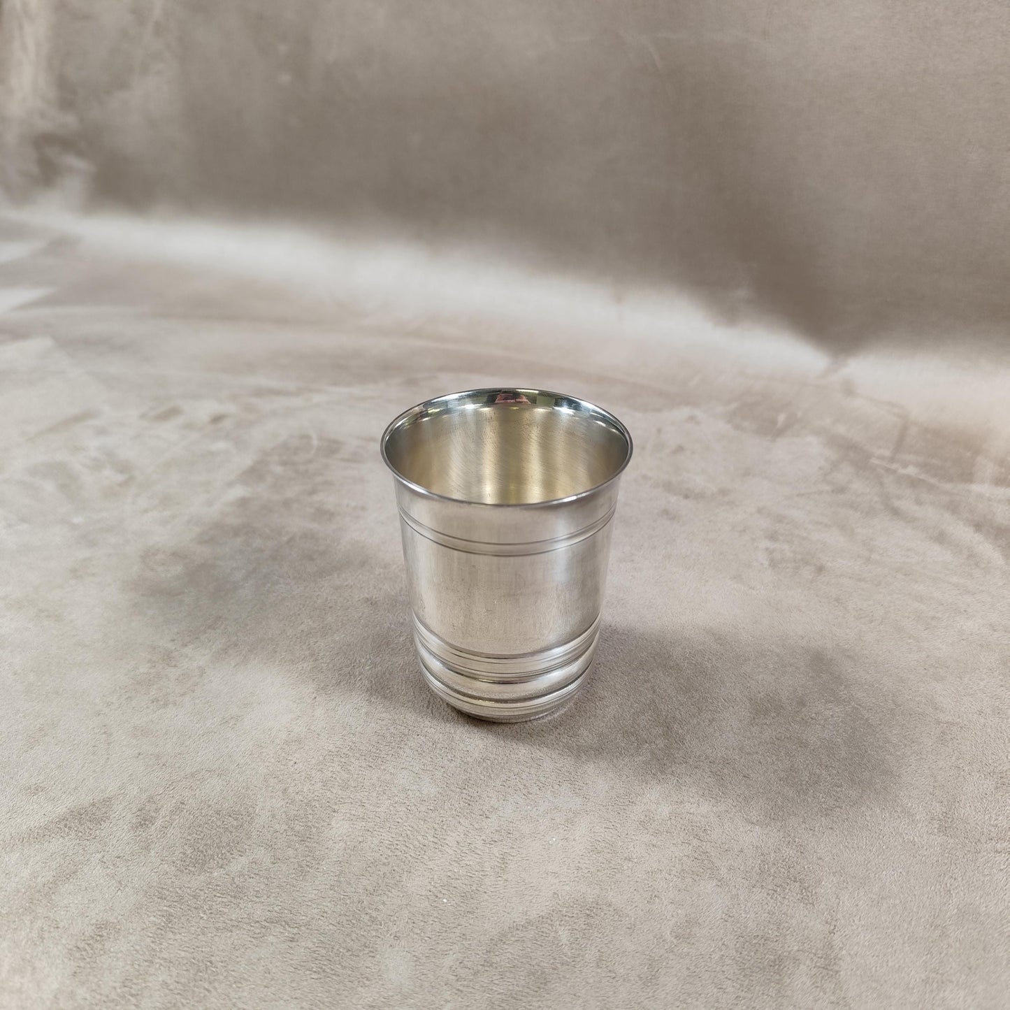 Timbale de baptême en métal argenté Poinçon d'orfèvre Vulcain Made in France Vintage 1950