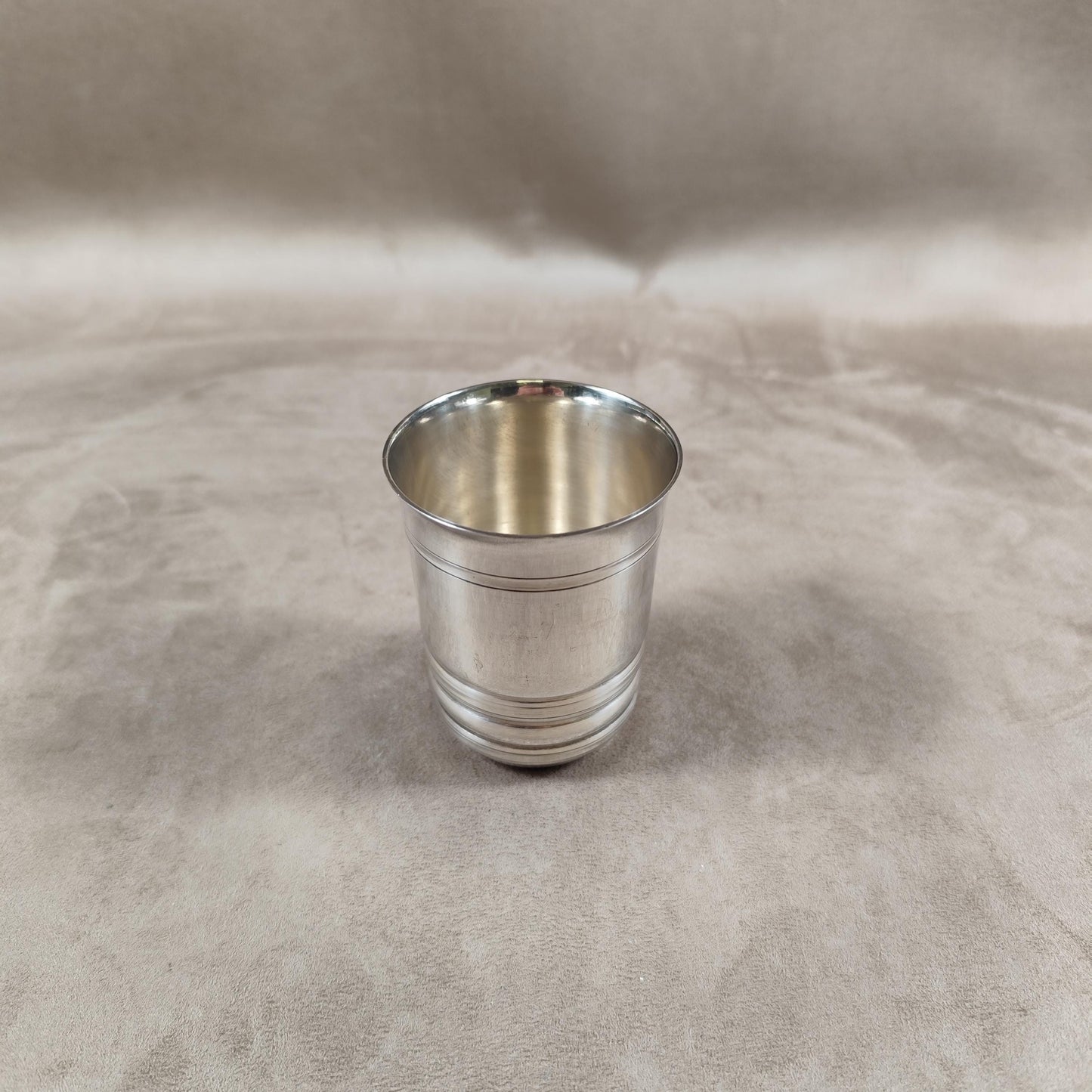 Timbale de baptême en métal argenté Poinçon d'orfèvre Vulcain Made in France Vintage 1950