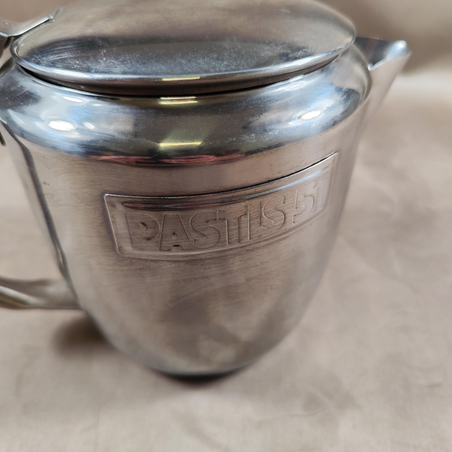 RARE Pichet Pastis 51 Pichet à eau en acier inoxydable Made in France Vintage 1970
